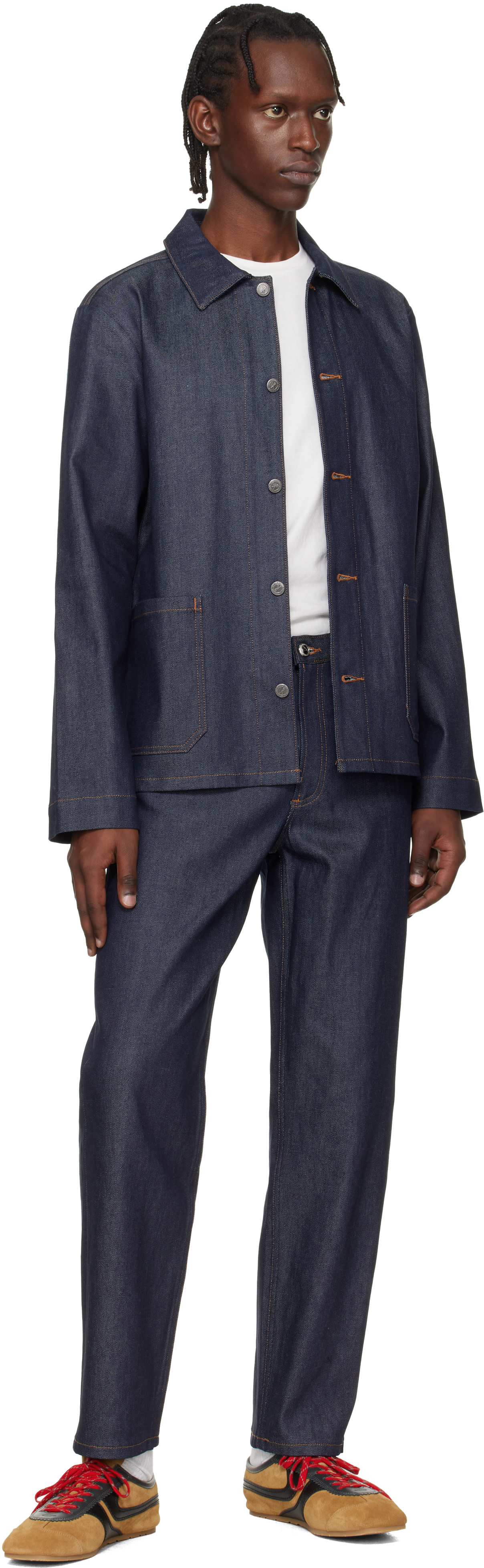 A.P.C.: インディゴ Kerlouan デニムジャケット | SSENSE 日本