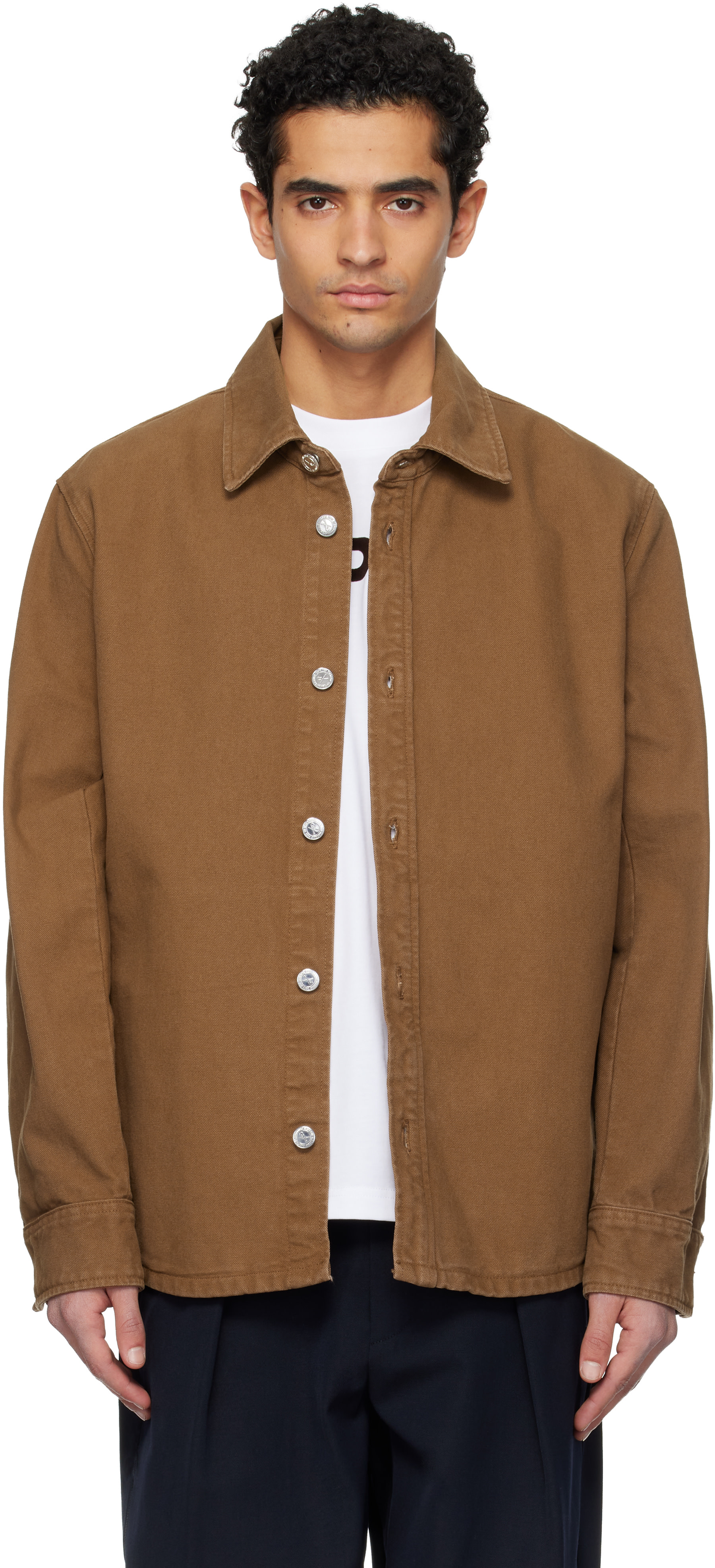A.P.C. - Brown Buttoned Denim Overshirt