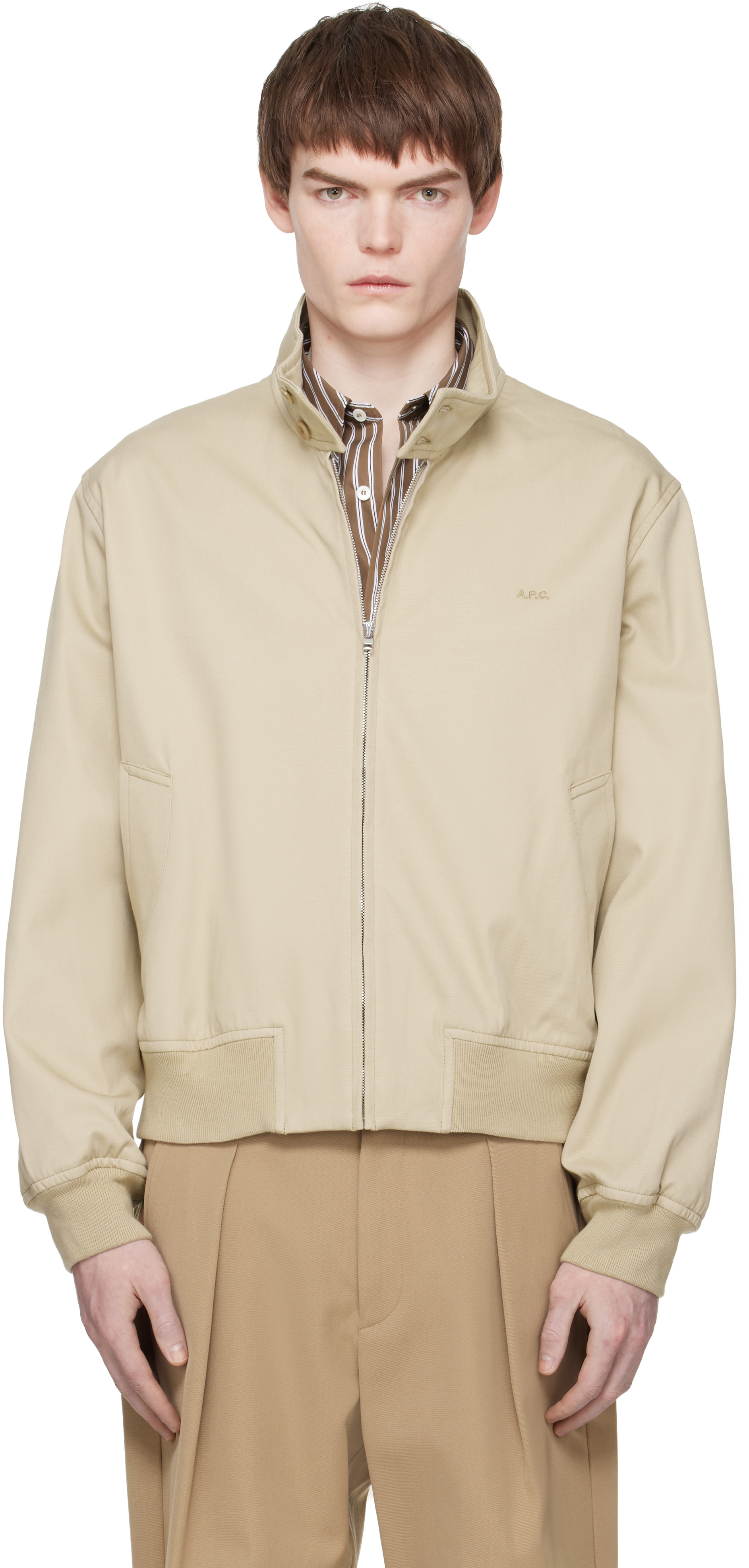 A.P.C. - Blouson beige à glissière