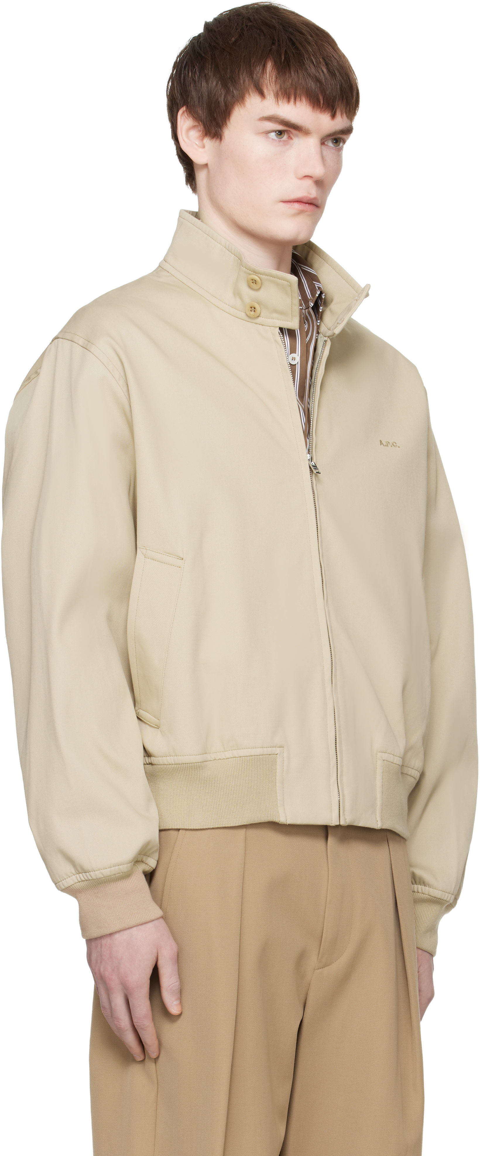 A.P.C. - Blouson beige à glissière