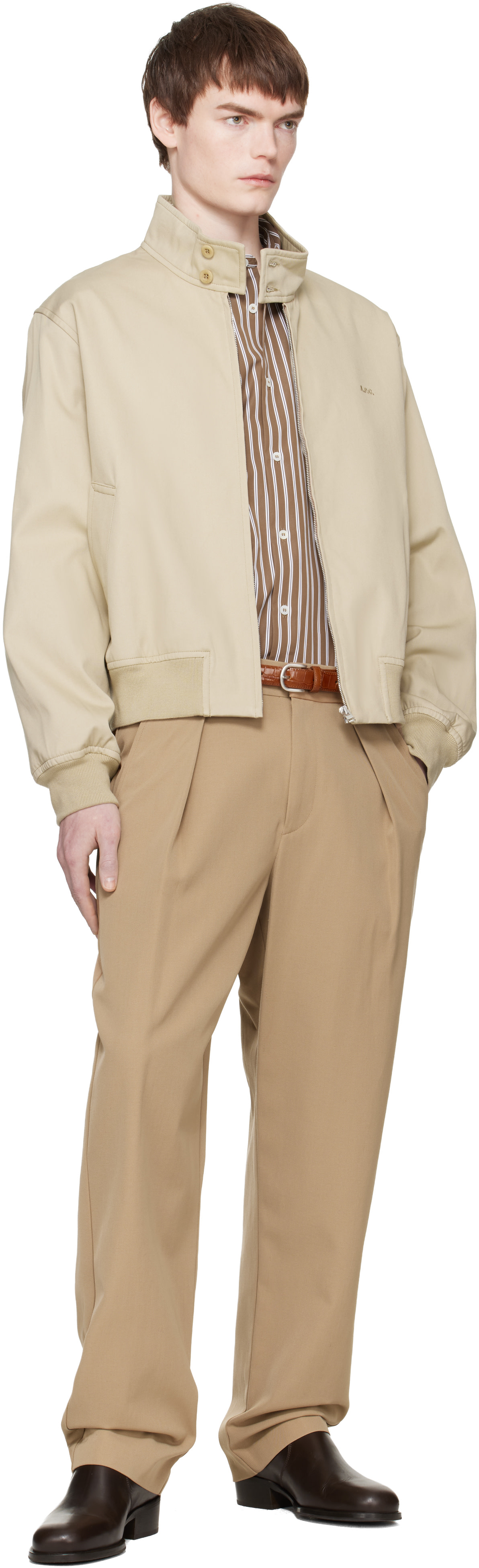 A.P.C. - Blouson beige à glissière