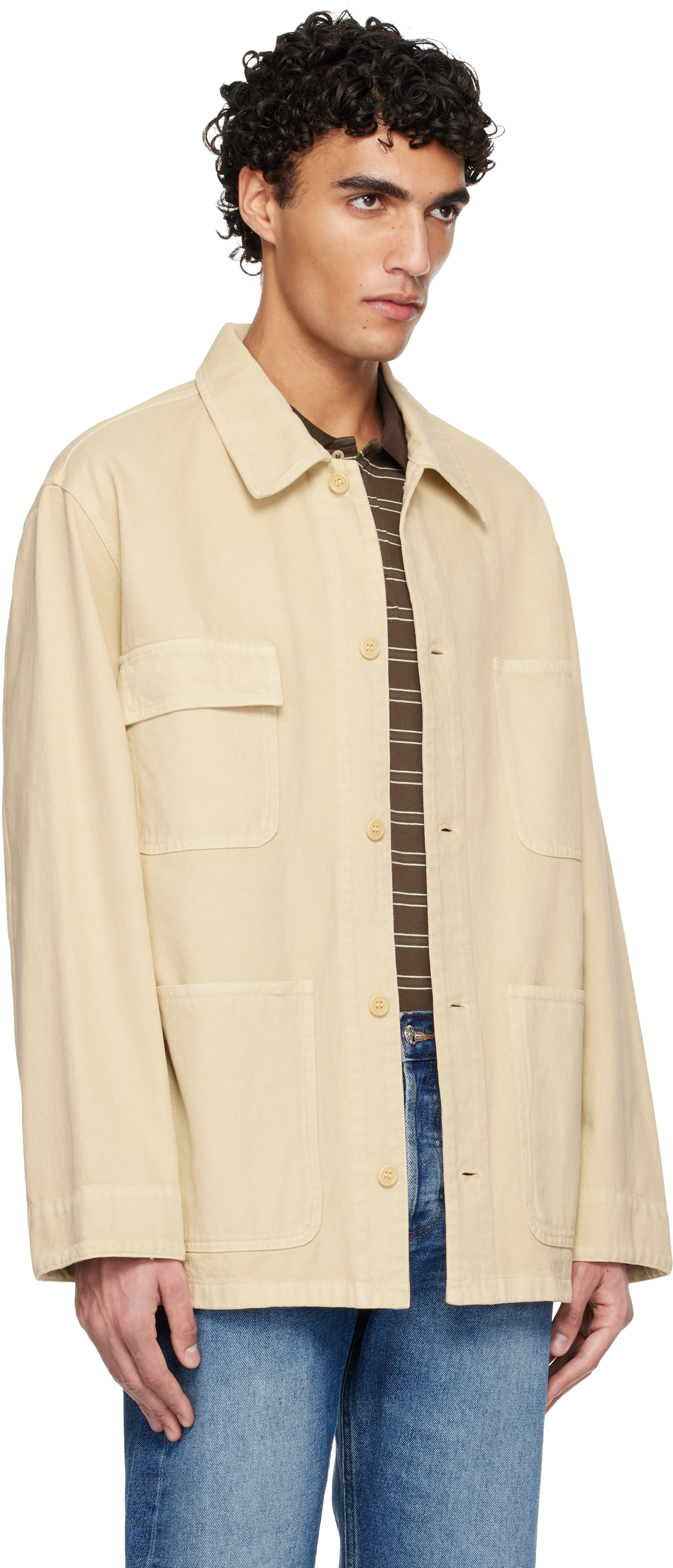 A.P.C. - Surchemise beige à logo brodé