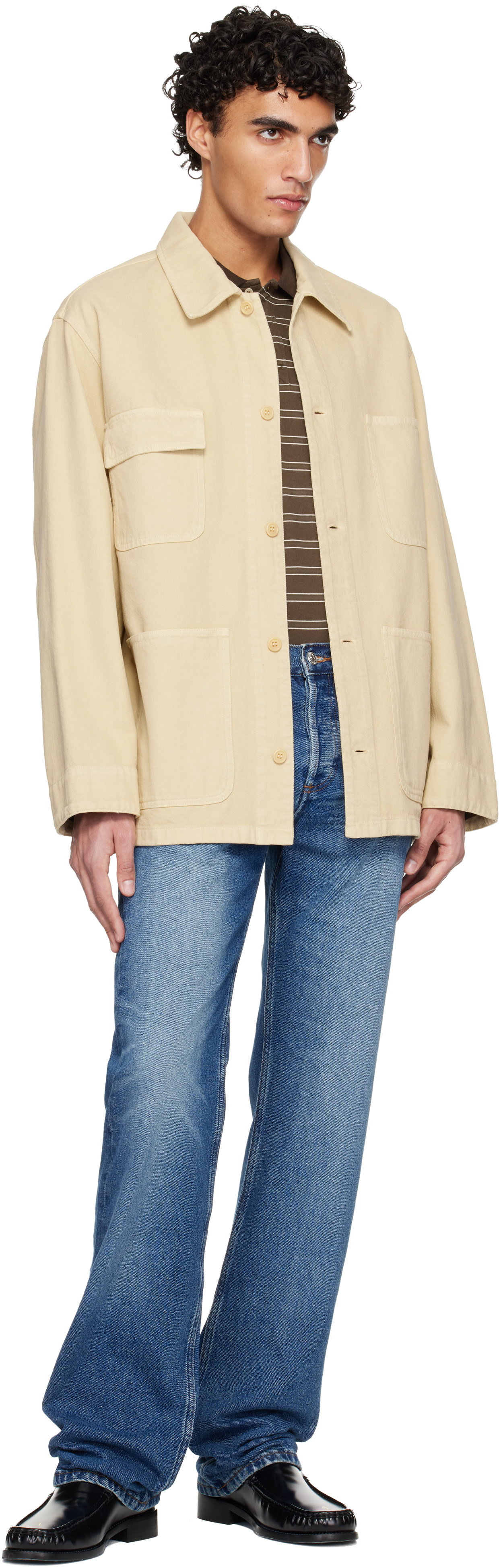 A.P.C. - Surchemise beige à logo brodé