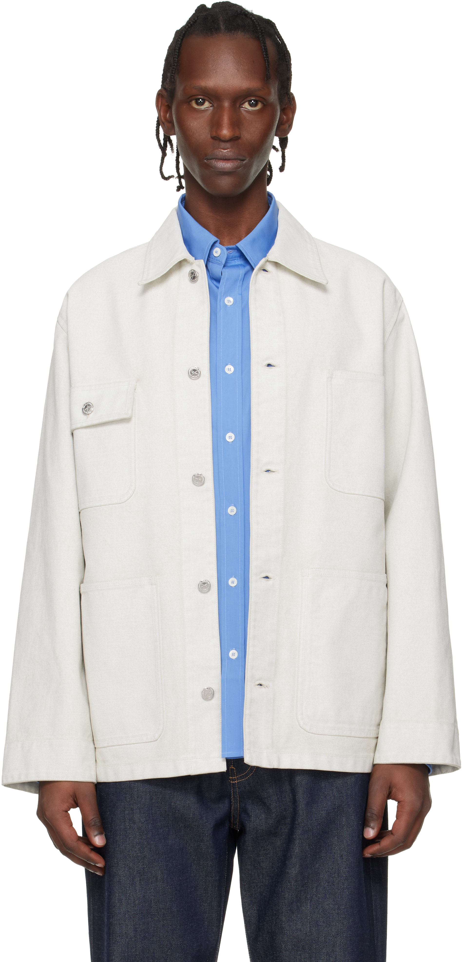 A.P.C. - Surchemise décontractée blanc cassé