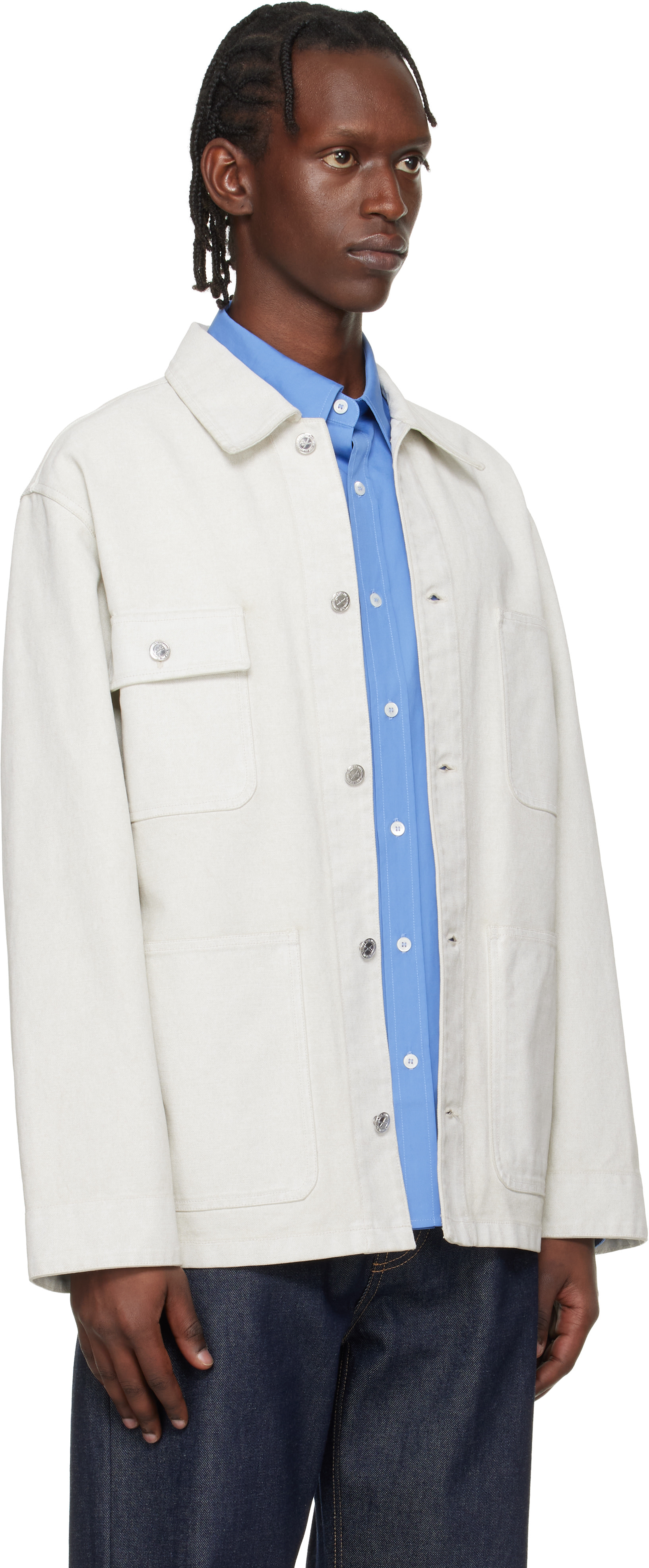 A.P.C. - Surchemise décontractée blanc cassé
