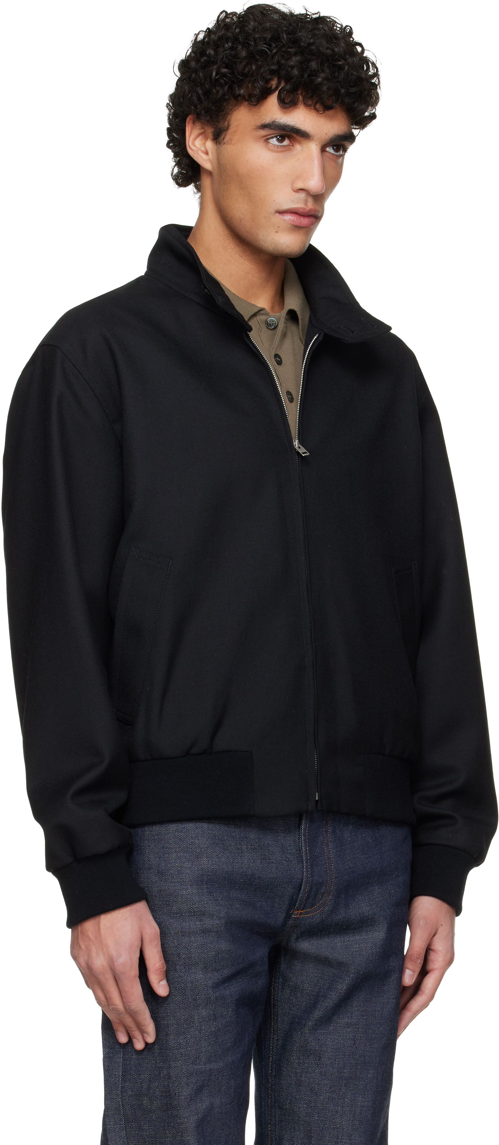 A.P.C.: Black Zipped Jacket | SSENSE United Kingdom