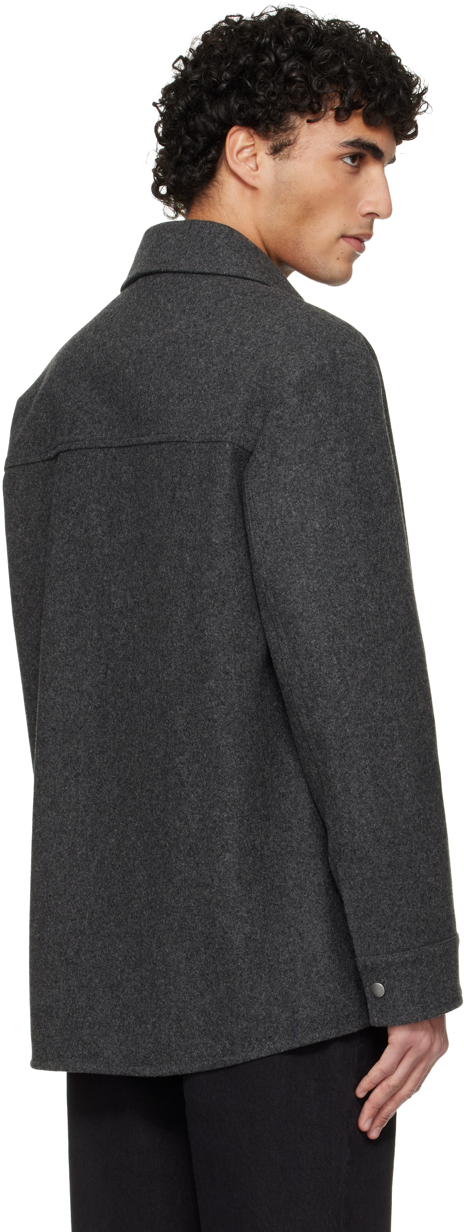 A.P.C. - Blouson gris à boutons-pression