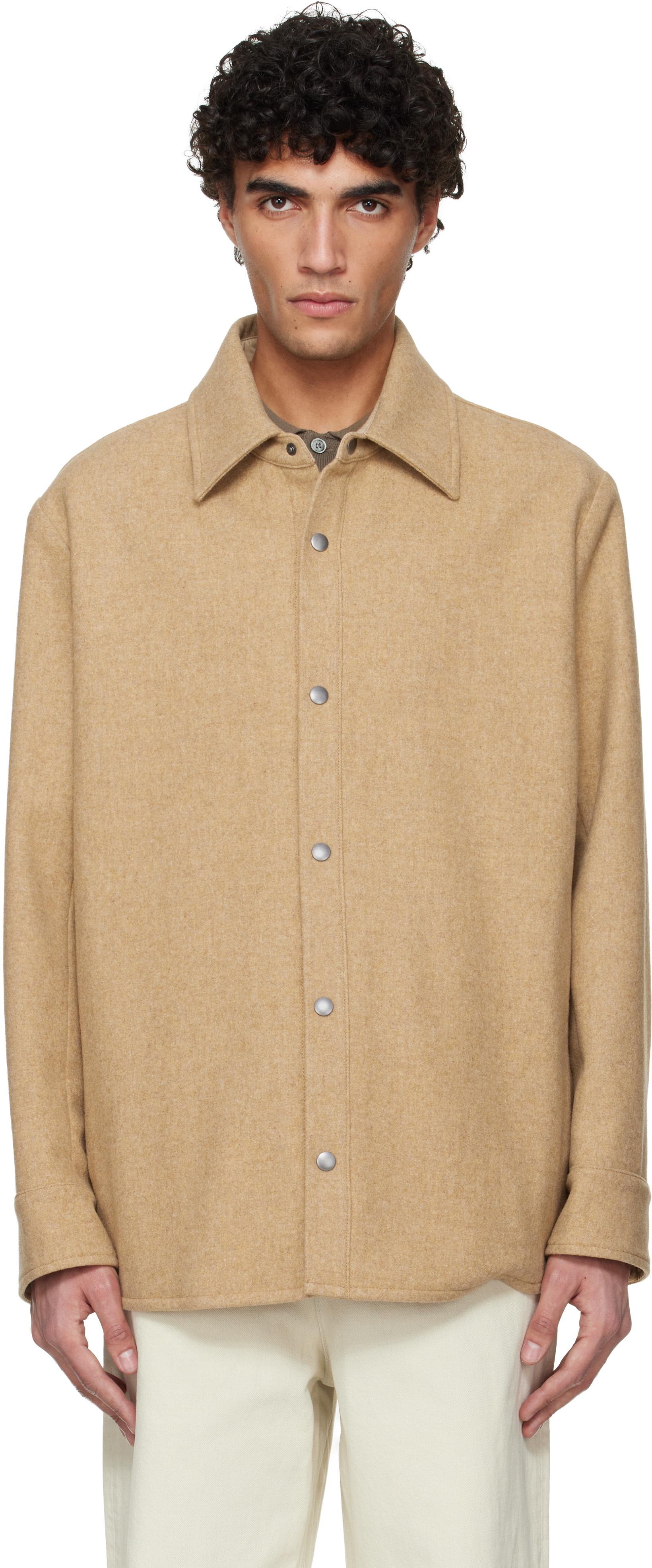 A.P.C. - Beige Snap Closure Jacket