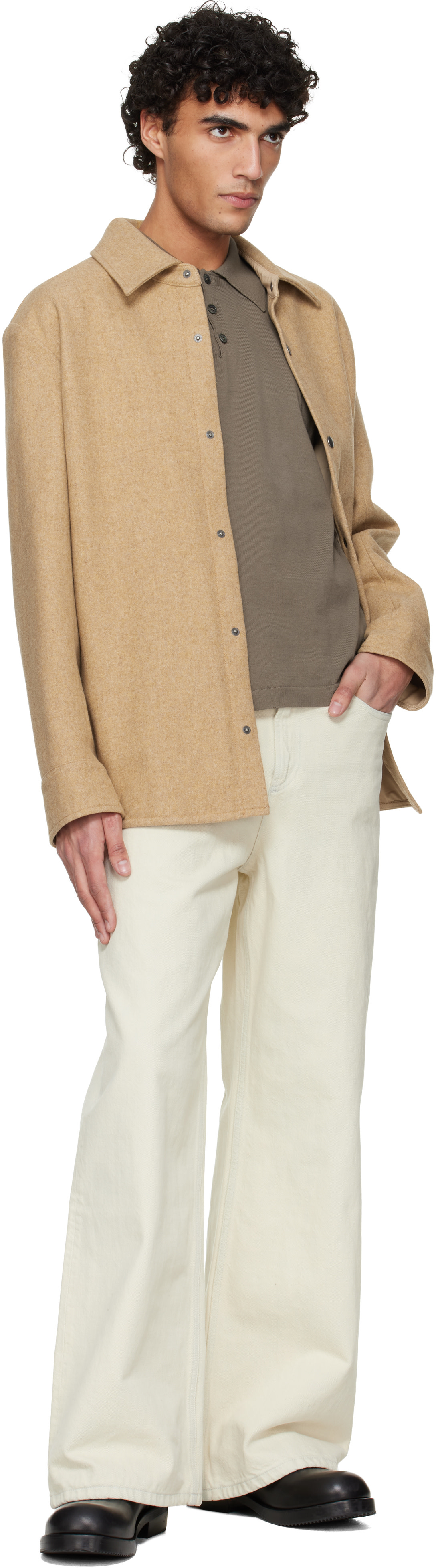 A.P.C. - Blouson beige à boutons-pression