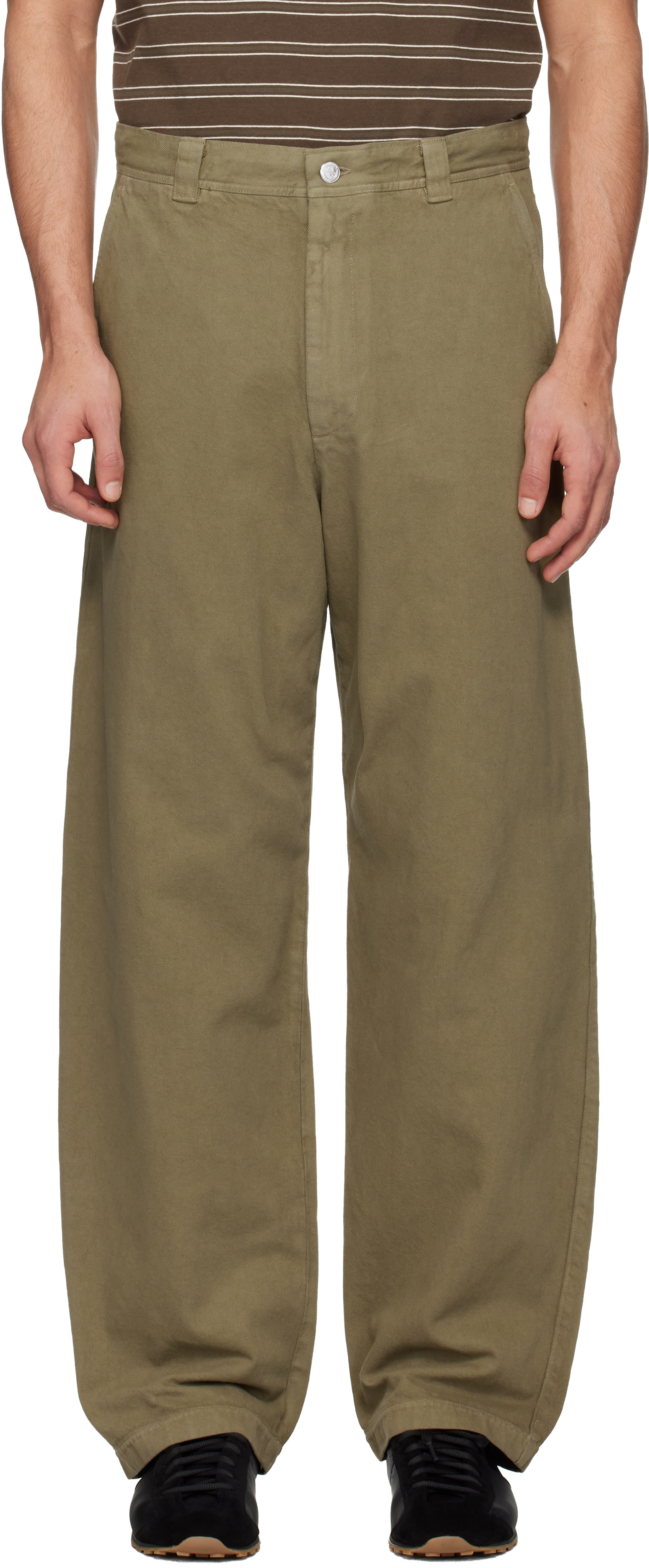 A.P.C.: Khaki Chino Trousers | SSENSE