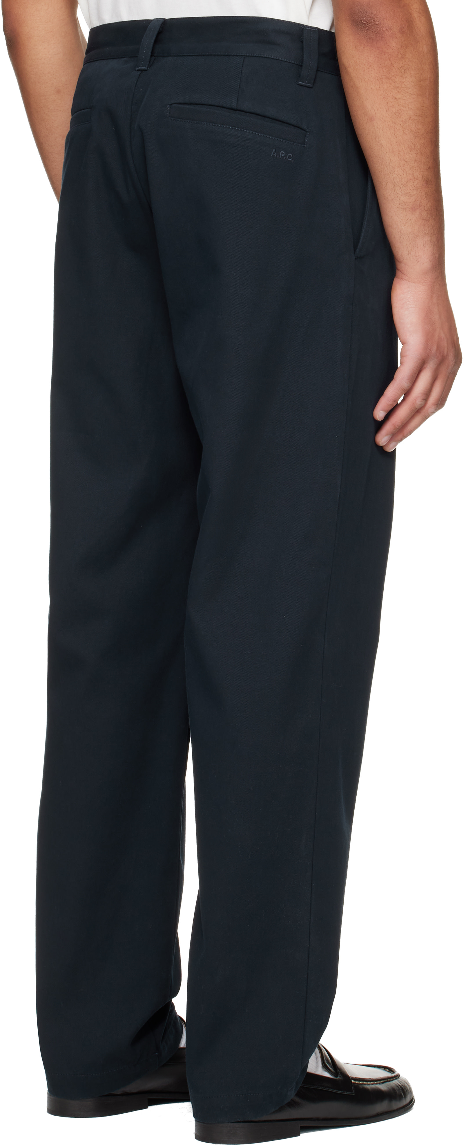 A.P.C. - Navy Fitted Straight-Leg Gabardine Chino Trousers