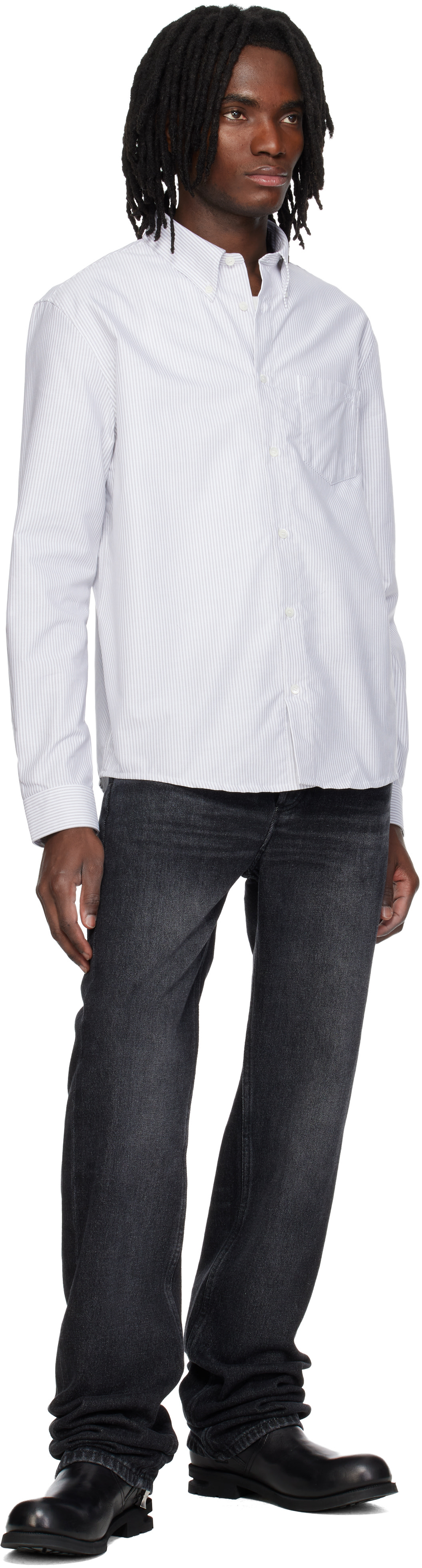 A.P.C. - Chemise Greg gris et blanc