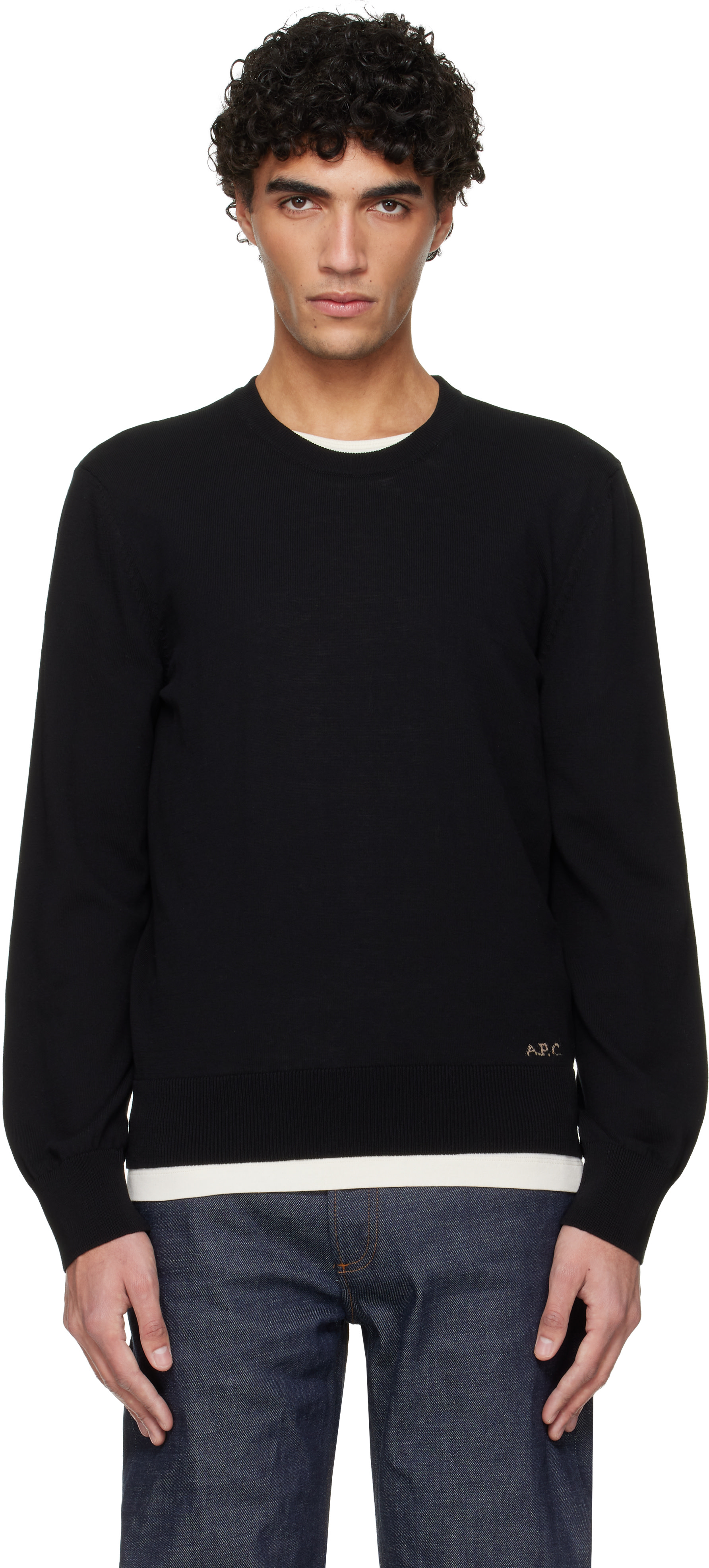 A.P.C. - Pull noir en coton