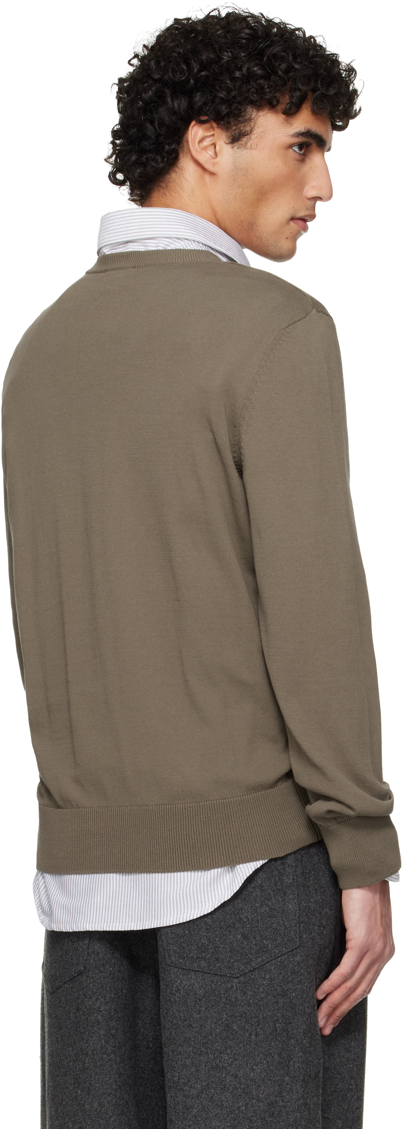 A.P.C. - Pull kaki en coton