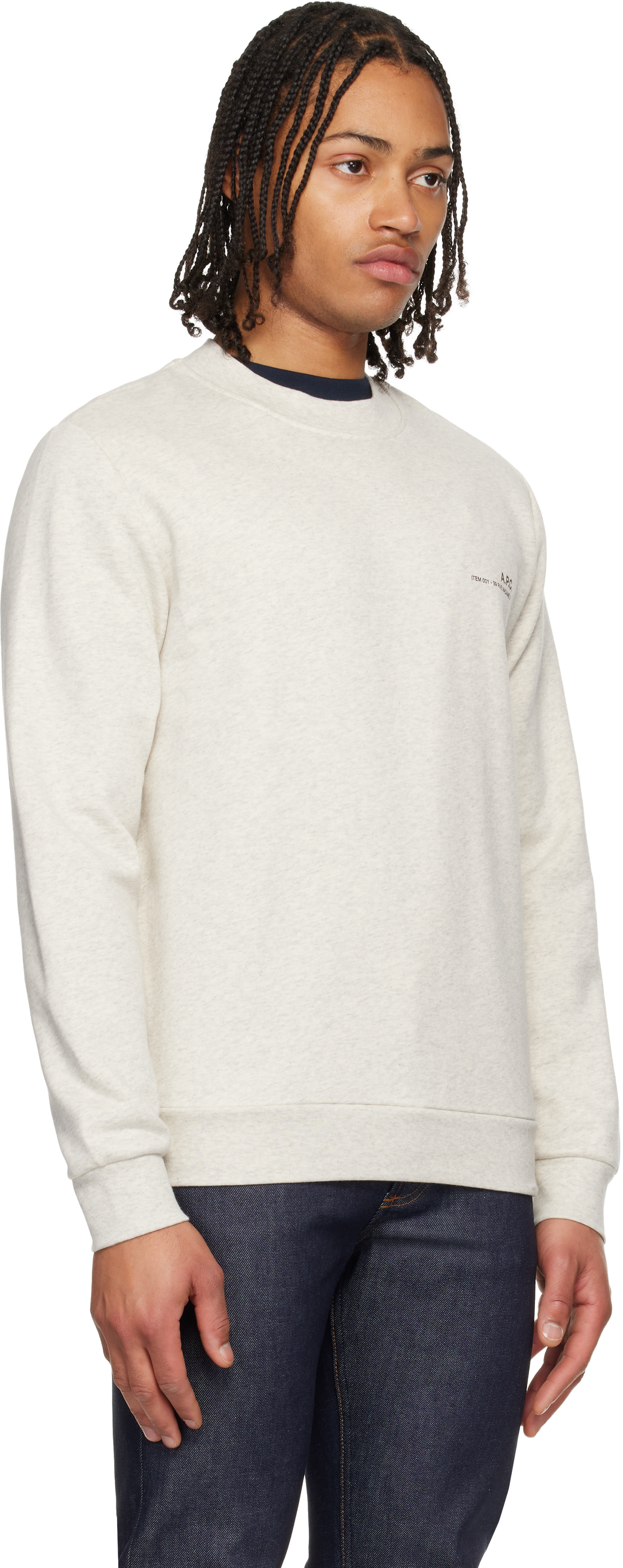 A.P.C. - Pull molletonné gris à logo Item