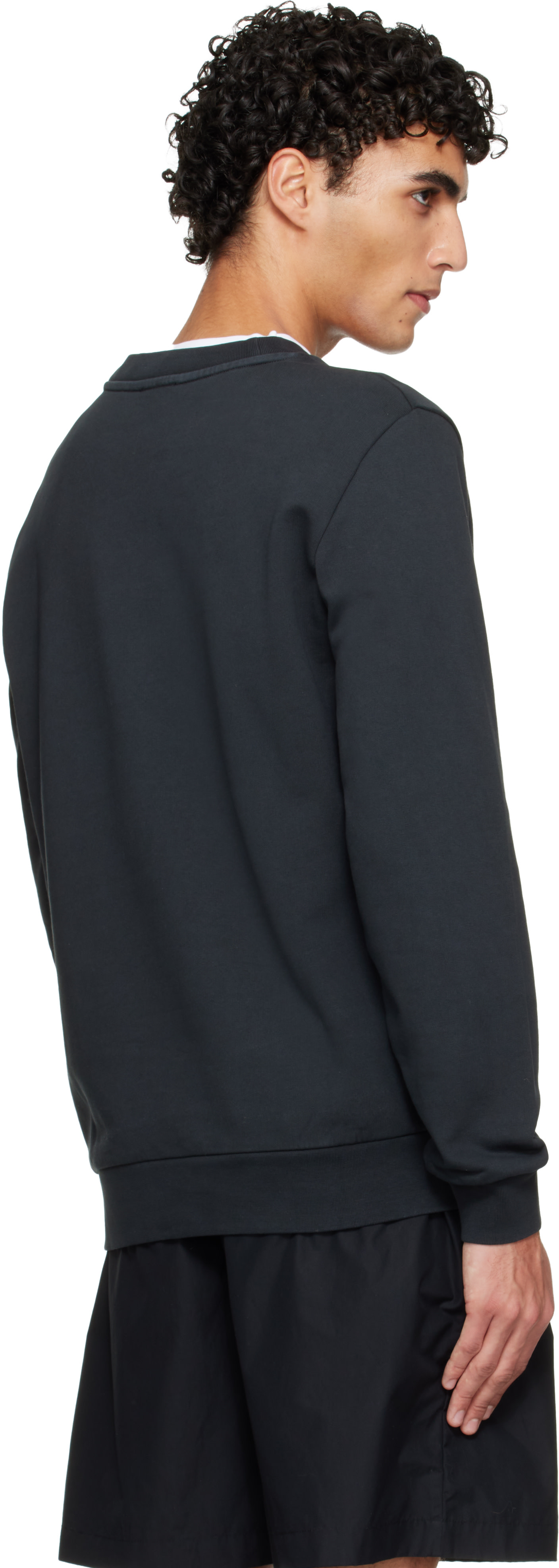 A.P.C. - Pull molletonné noir à grand logo V.P.C.