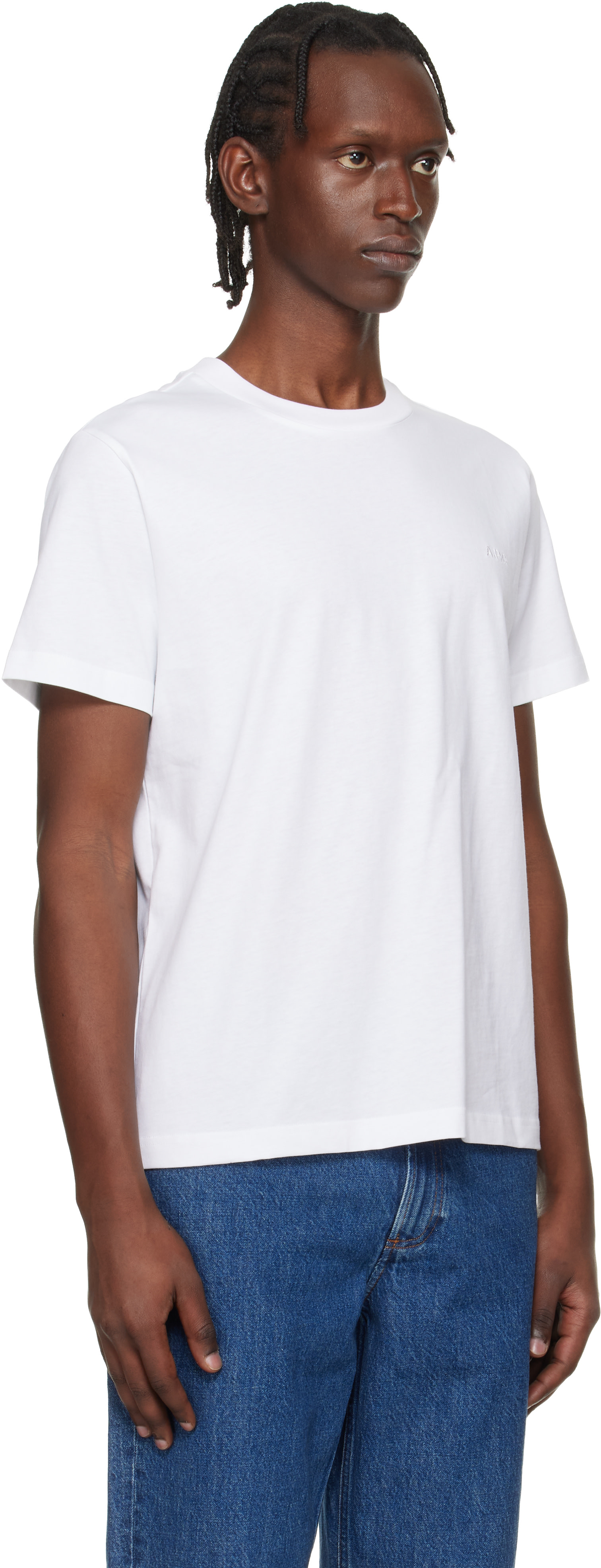 A.P.C. - T-shirt blanc à logo brodé
