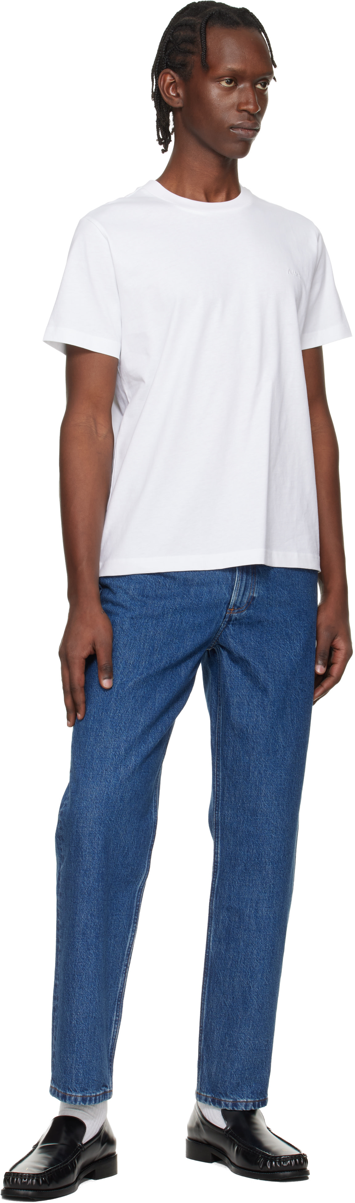 A.P.C. - T-shirt blanc à logo brodé