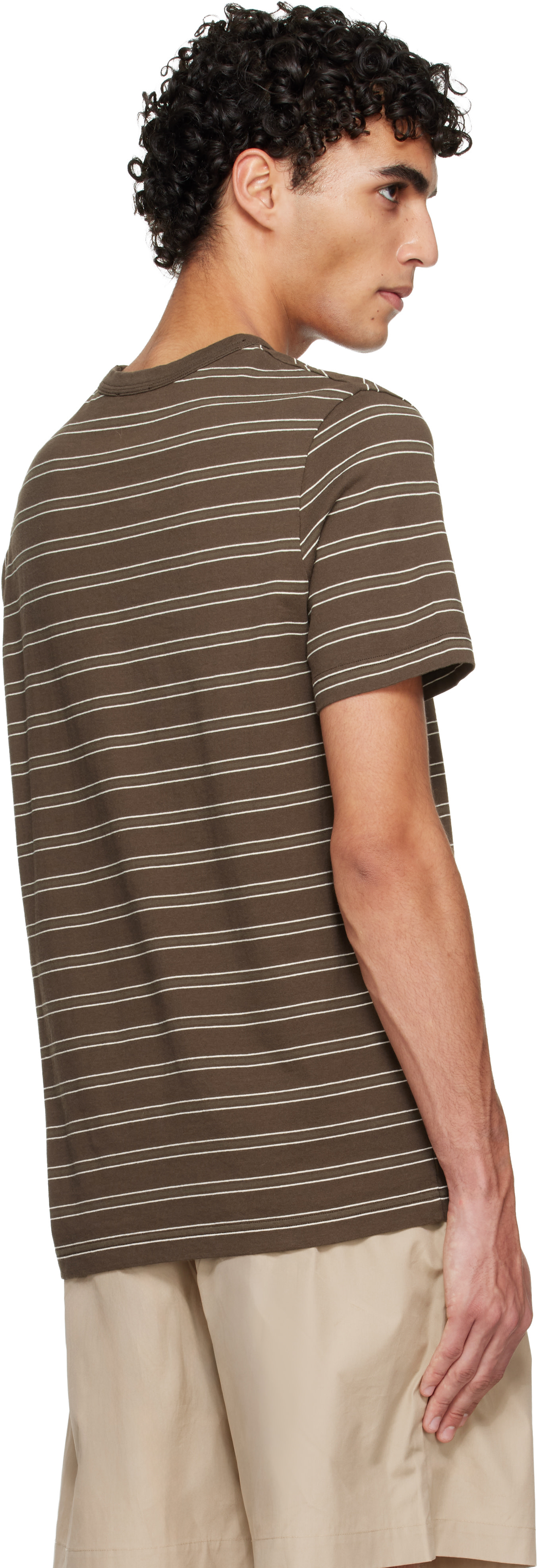 A.P.C. - T-shirt brun à rayures
