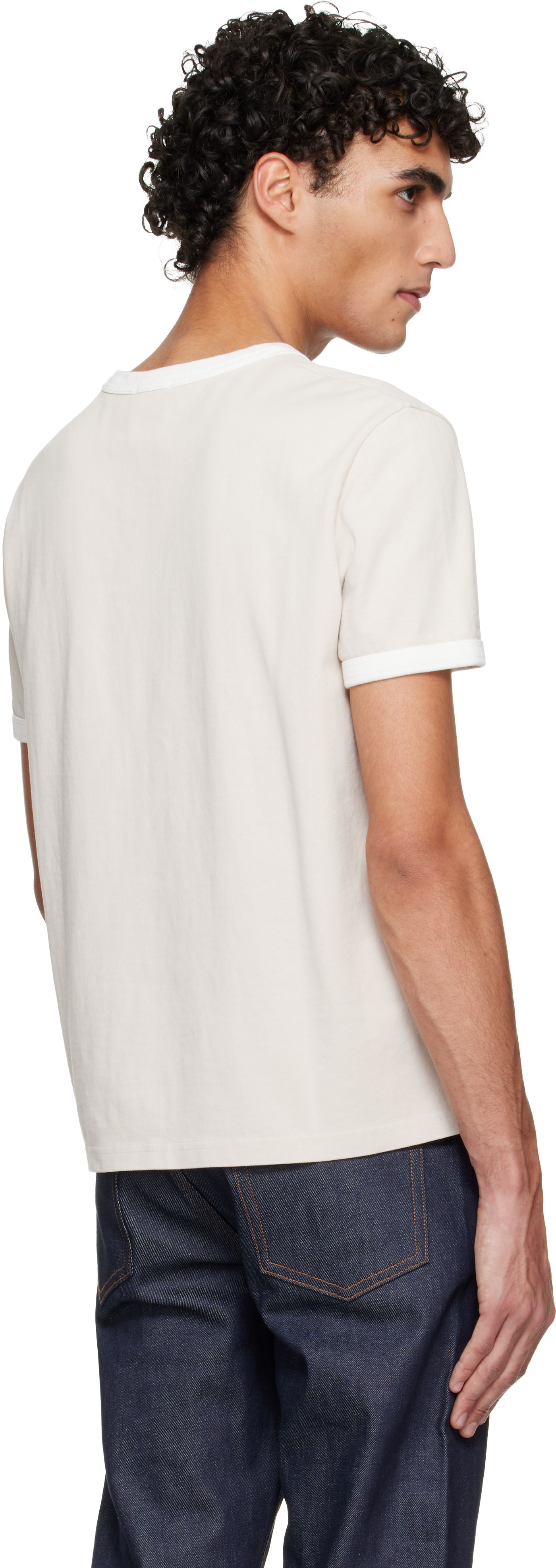 A.P.C. - T-shirt beige à rayures
