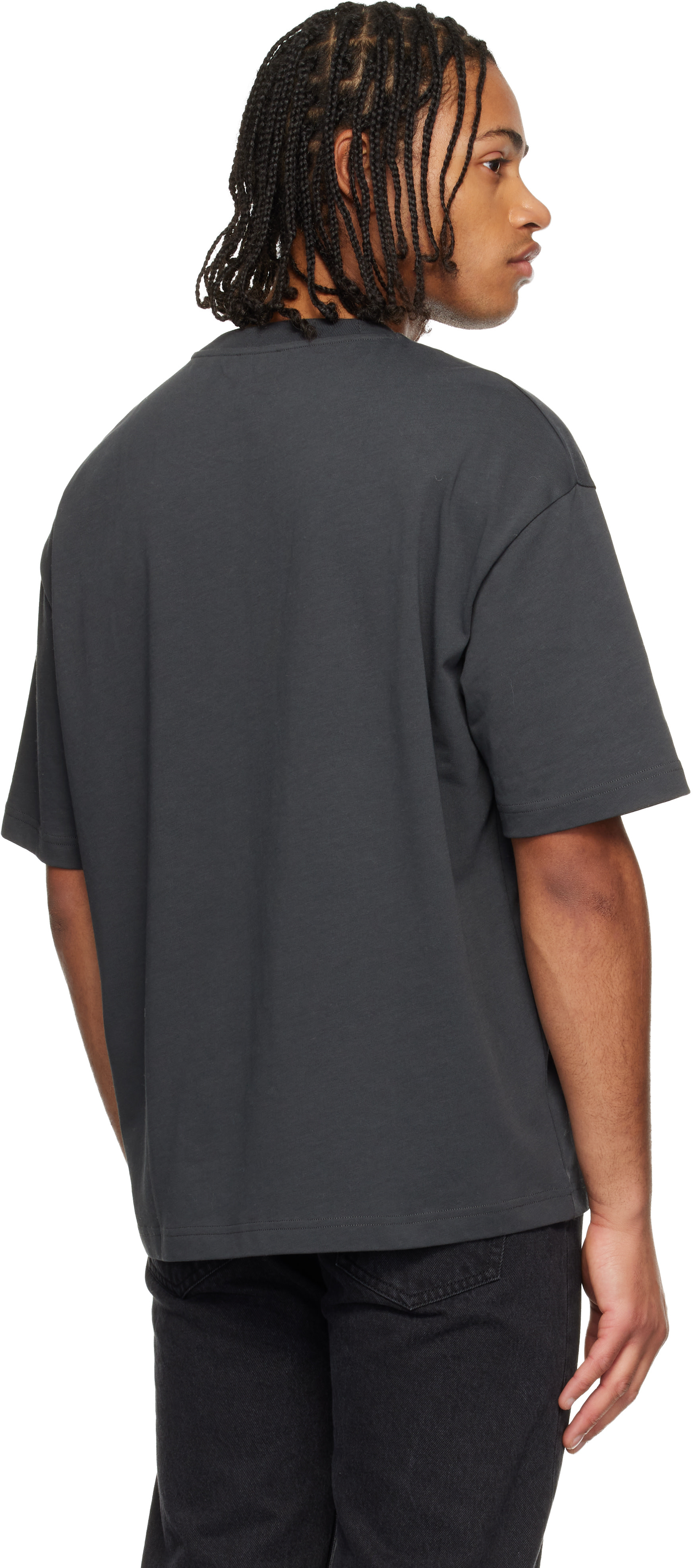 A.P.C. - T-shirt gris à logo floqué