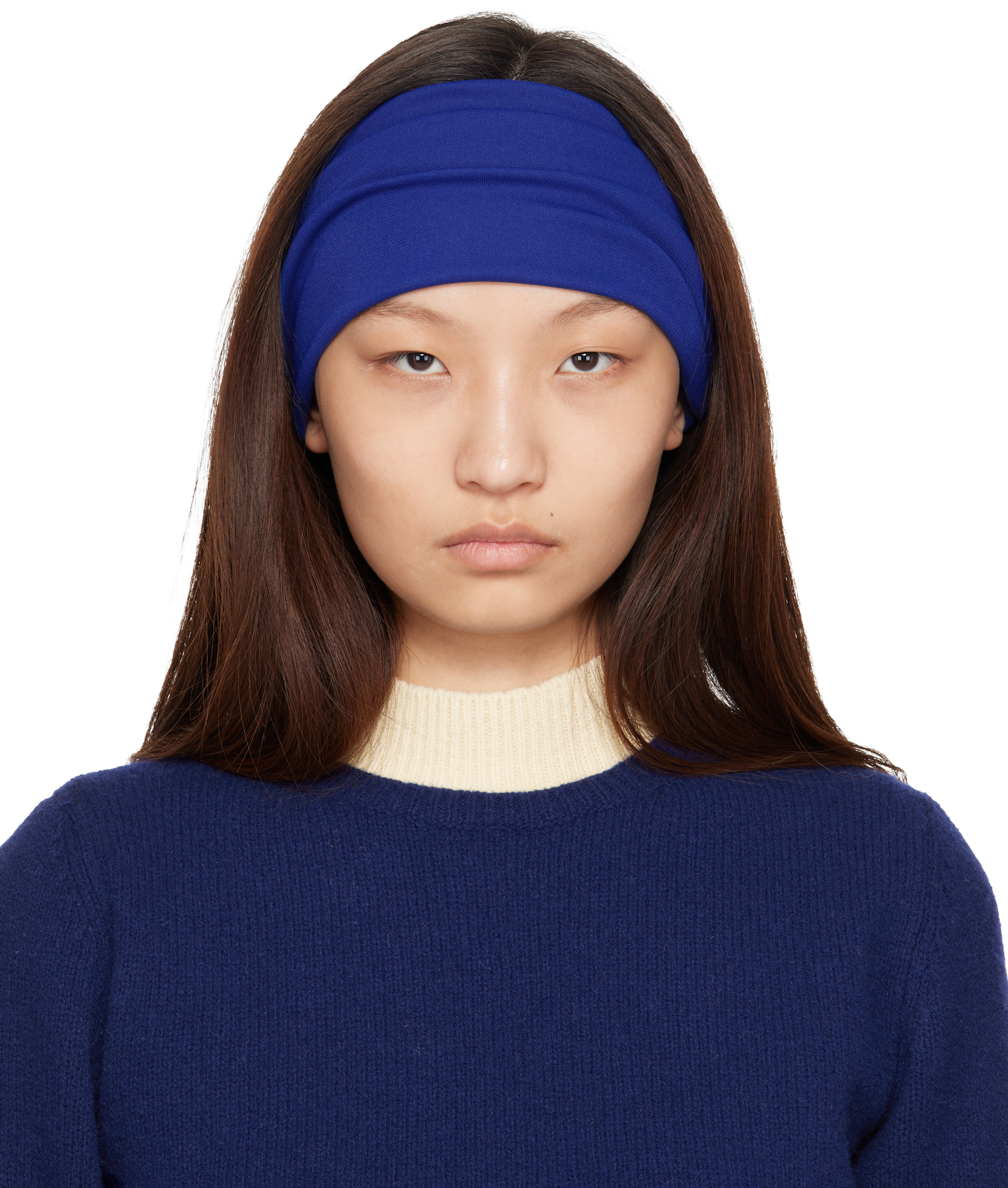 Lanvin - Bandeau bleu en gros-grain