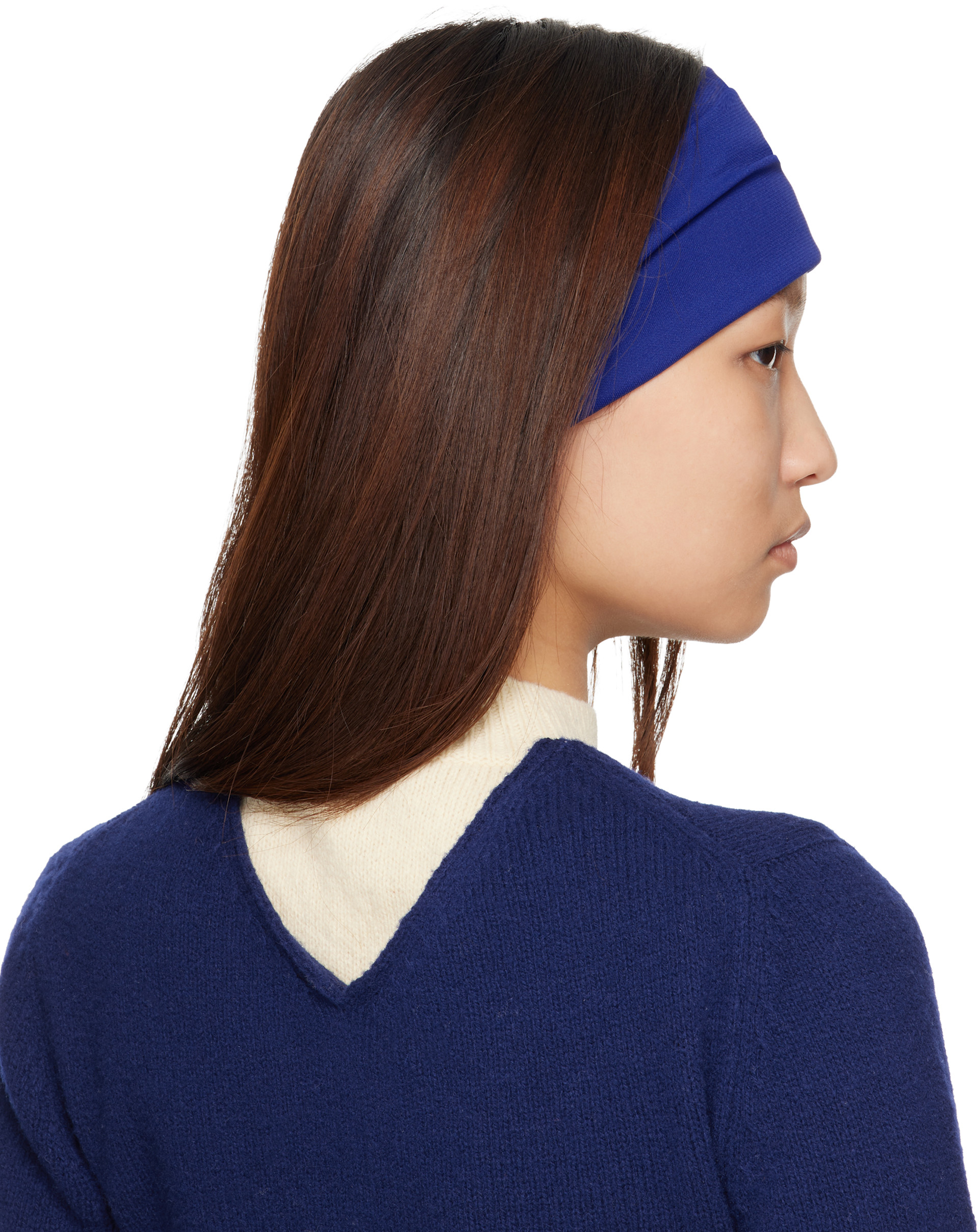 Lanvin - Bandeau bleu en gros-grain