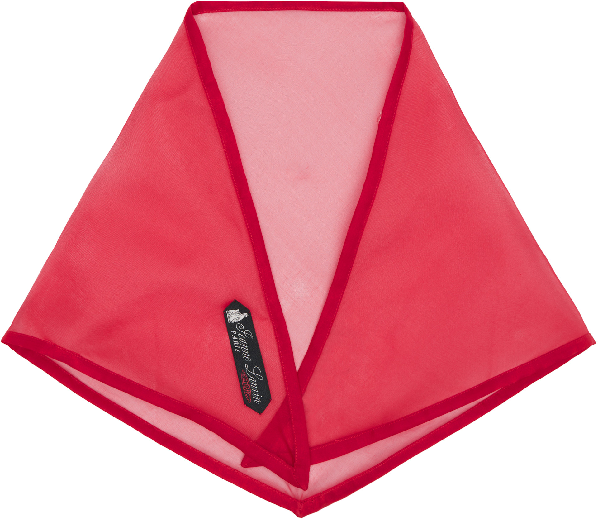 Lanvin: Red Silk Organza Triangle Scarf | SSENSE