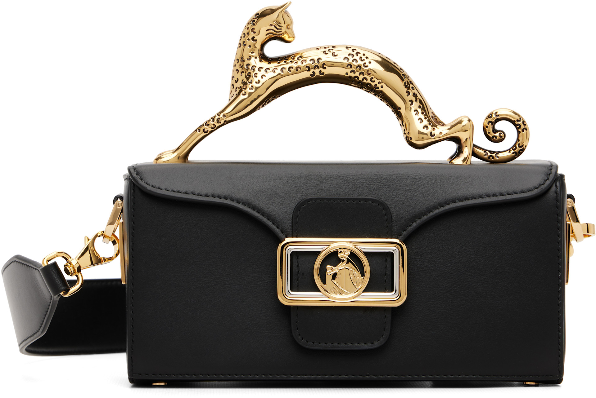Lanvin - Sac Pencil noir à poignée chat
