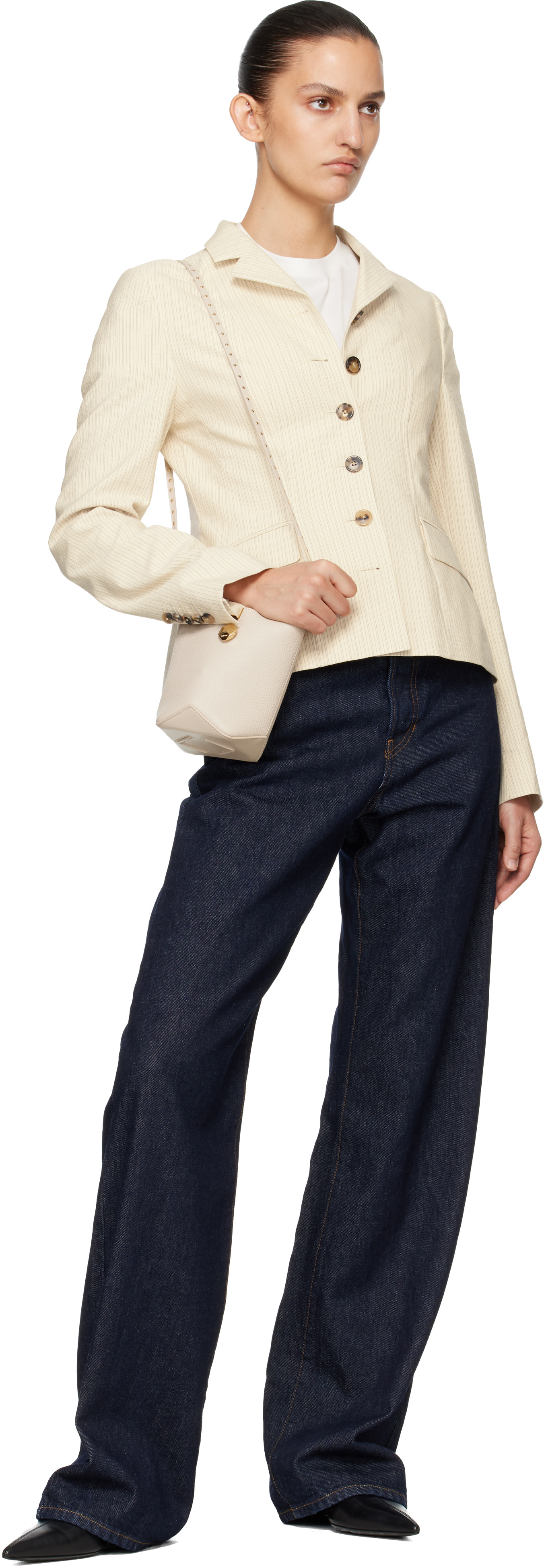 Lanvin - Sac Catch blanc cassé