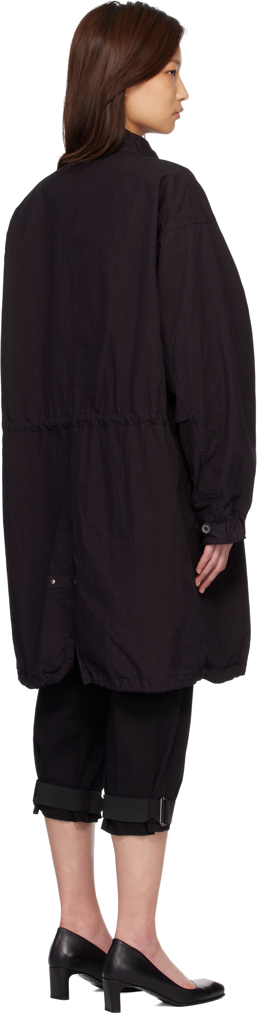 COOR: Black Garment Dyed Fishtail Parka | SSENSE Hong Kong SAR China