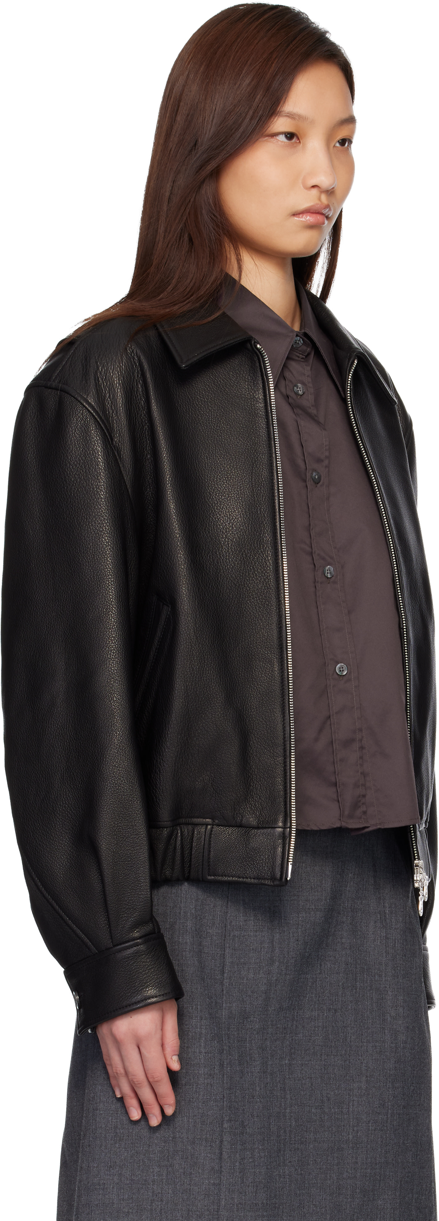 COOR: Black Goatskin Blouson Jacket | SSENSE