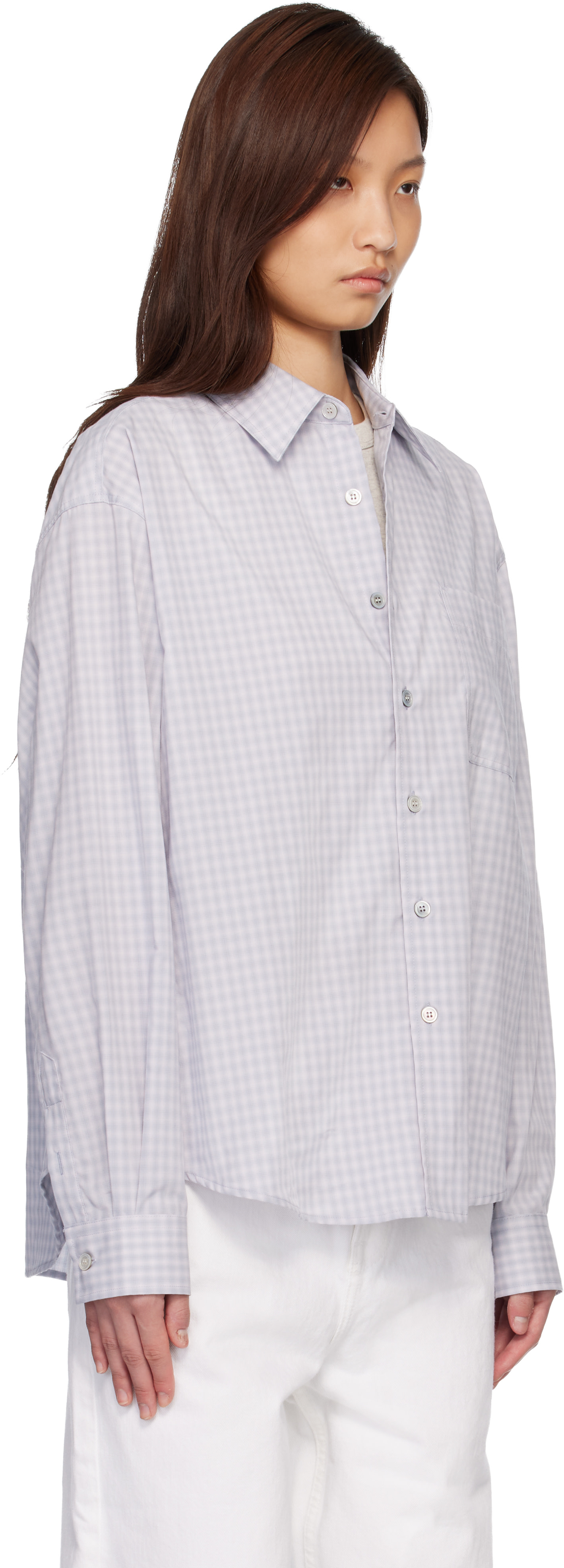 COOR: Blue Micro Ombre Check Shirt | SSENSE