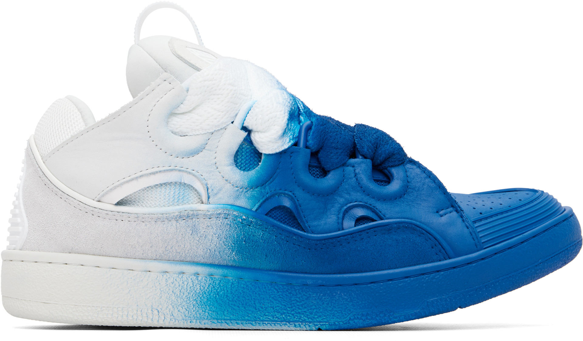 LANVIN スニーカー 43 水色 Lanvin: ブルー＆オフホワイト Curb スプレー スニーカー | SSENSE 日本