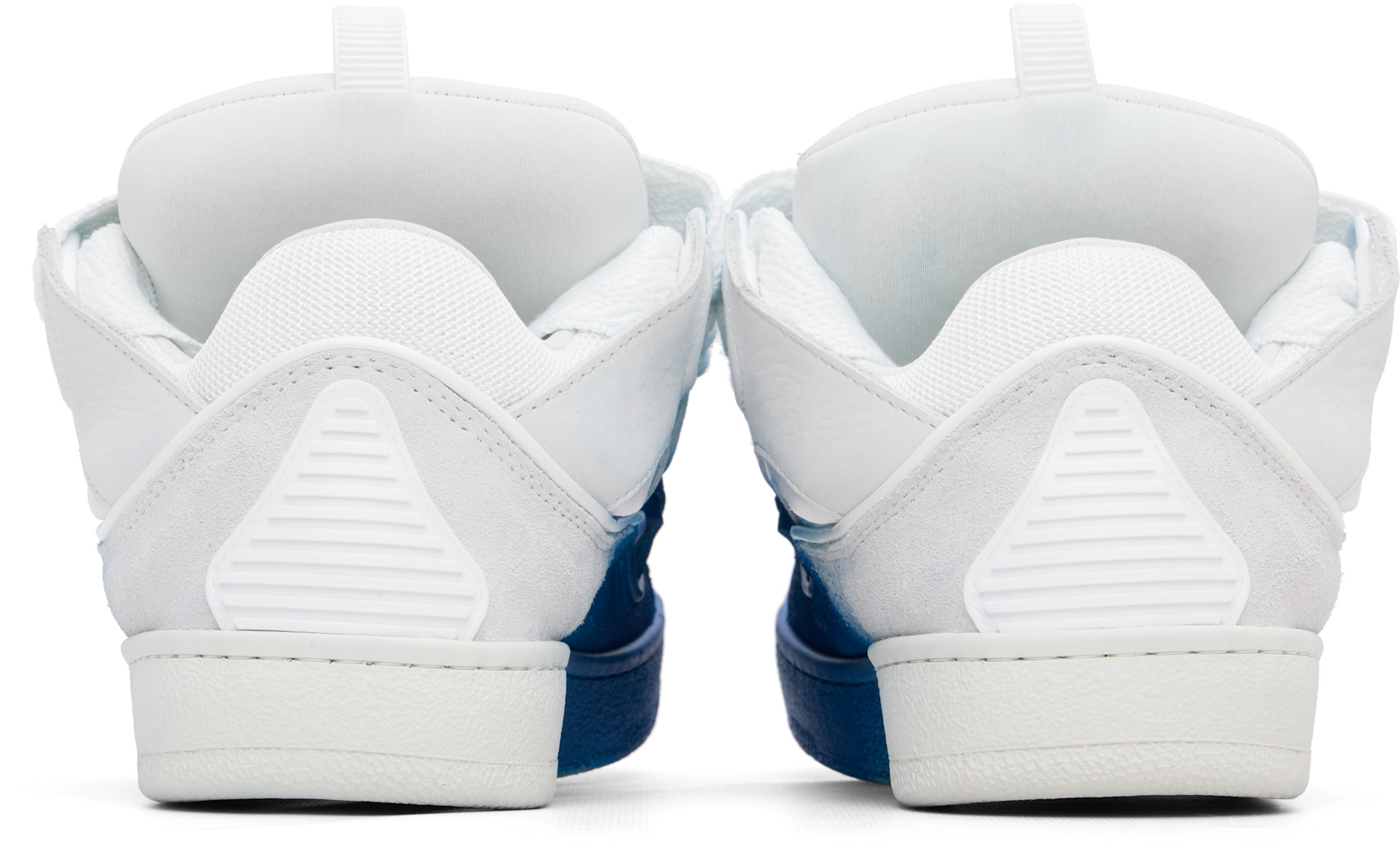 Lanvin: Blue & Off-White Spray Curb Sneakers | SSENSE Canada