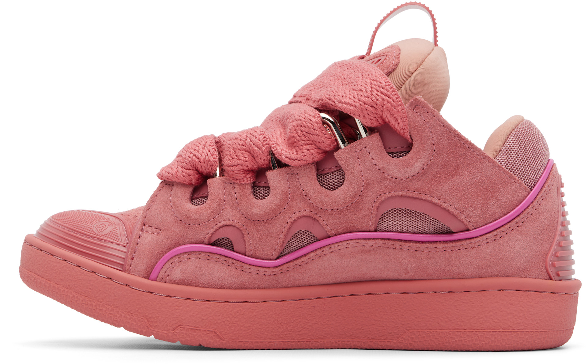 Lanvin - Baskets Curb roses en suède