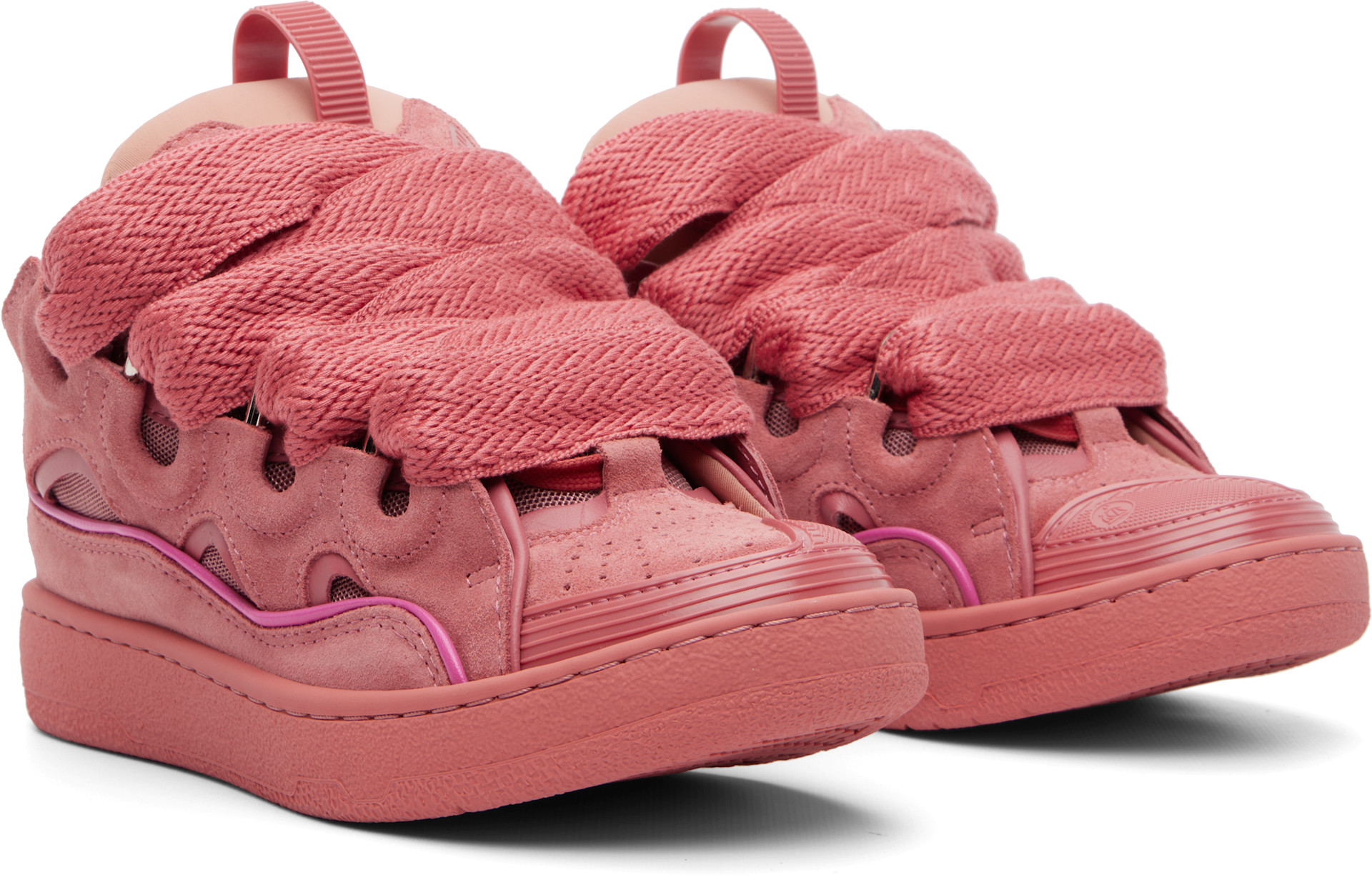 Lanvin - Baskets Curb roses en suède