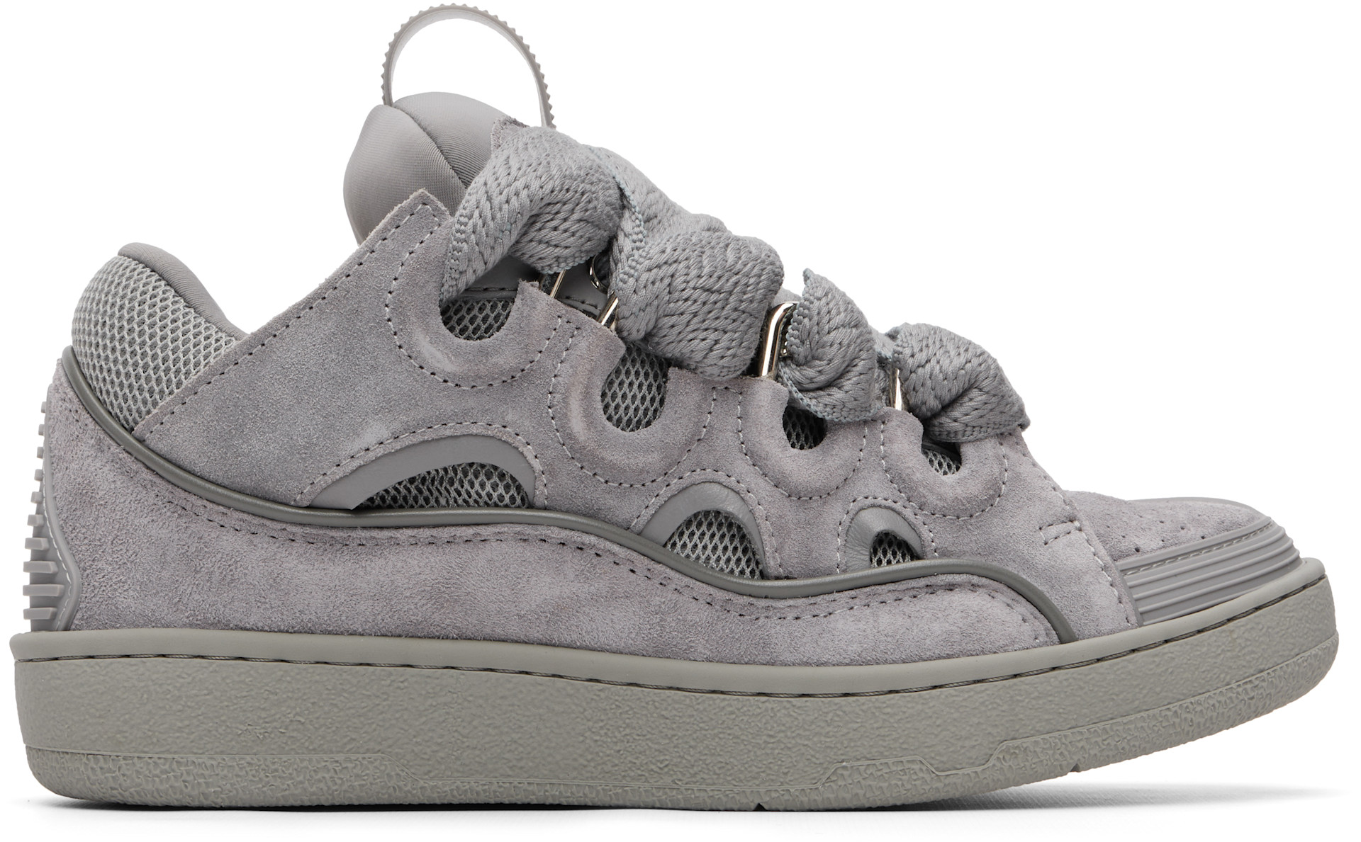 Lanvin - Baskets Curb grises en suède