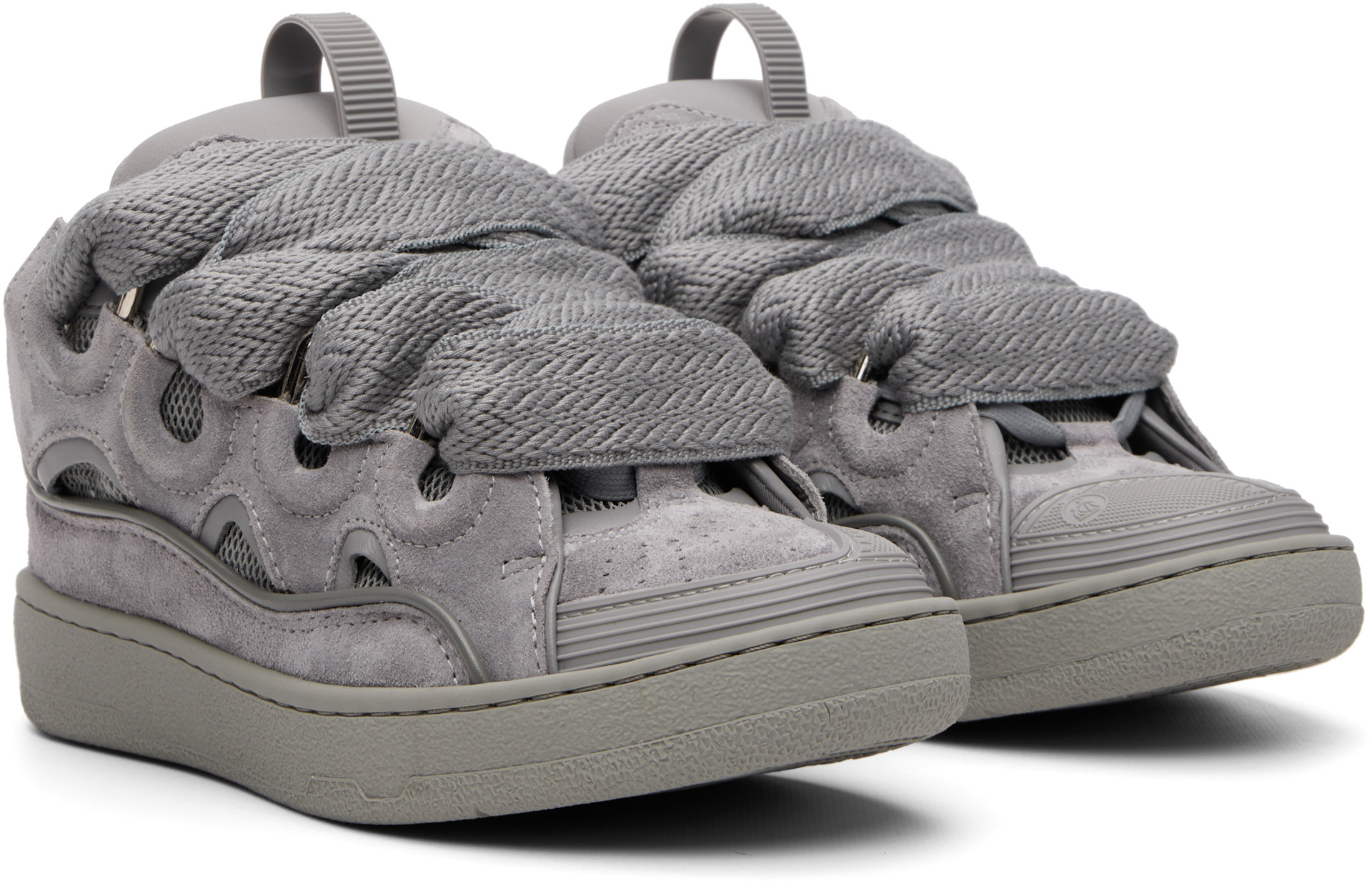 Lanvin - Baskets Curb grises en suède