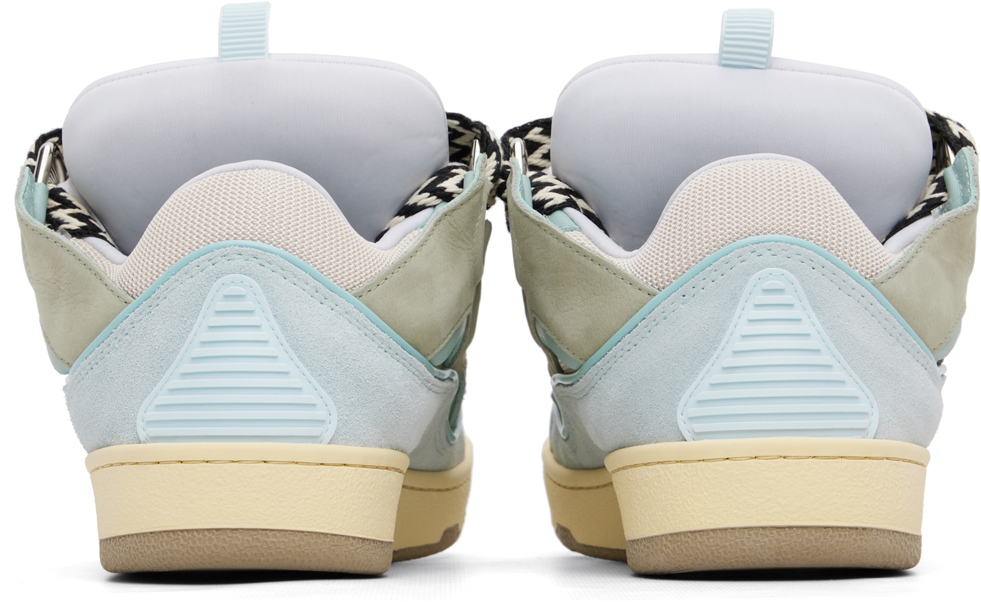 Lanvin - Baskets bleues en cuir à garnitures Curb