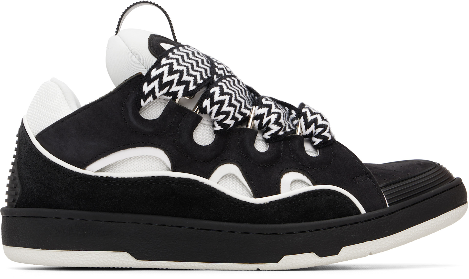 Lanvin: Black & White Curb Sneakers | SSENSE