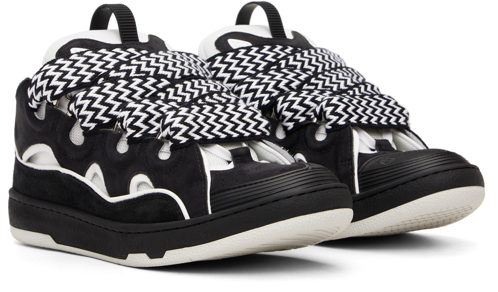 Lanvin: Black & White Curb Sneakers | SSENSE