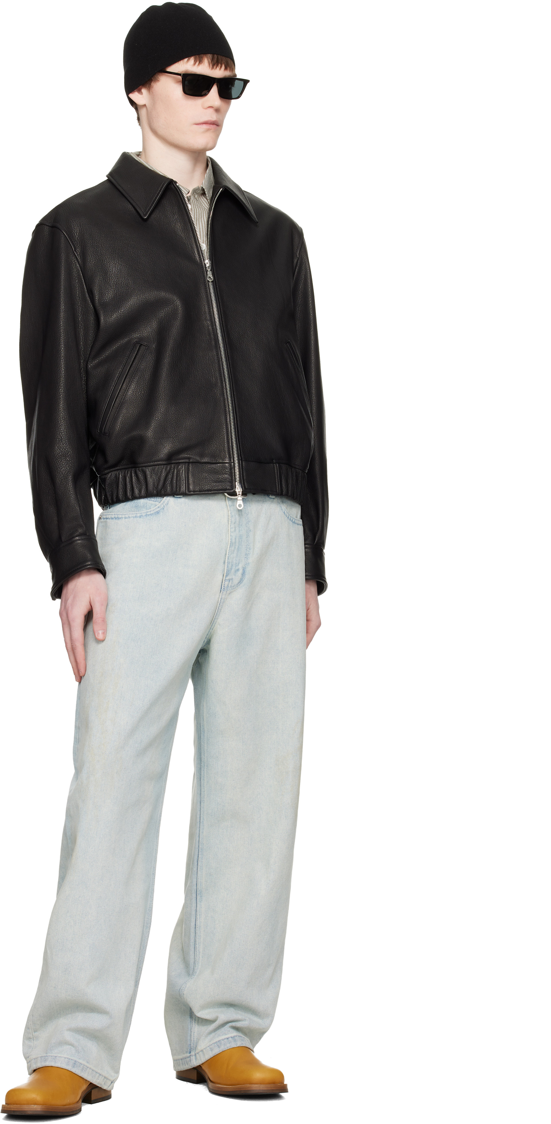 COOR: Black Goatskin Blouson Jacket | SSENSE