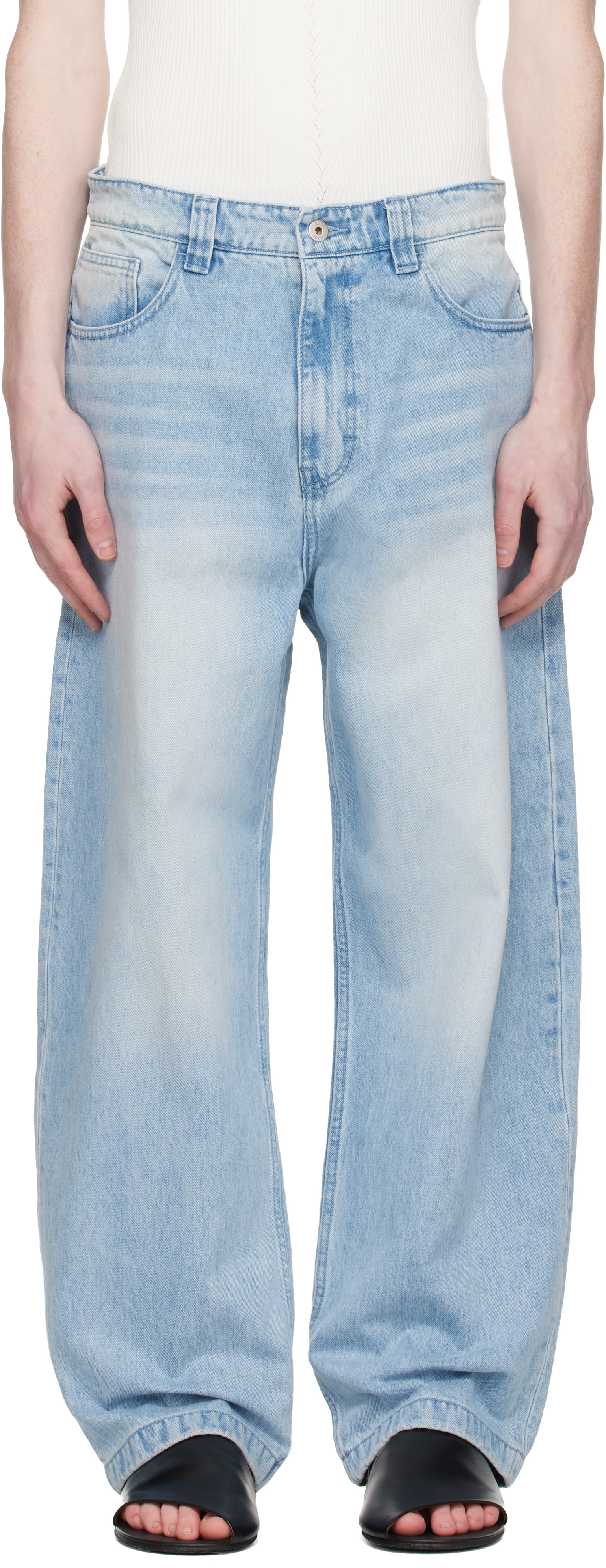 COOR - Jean ample bleu à effet délavé