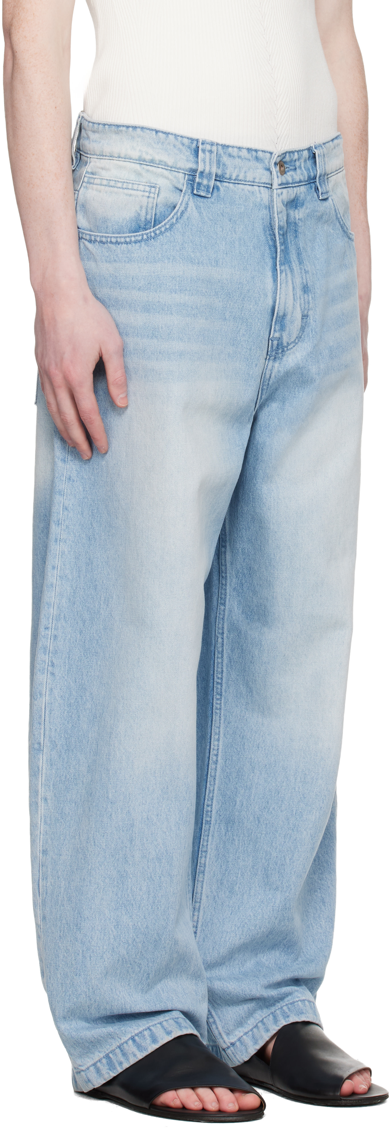 COOR - Jean ample bleu à effet délavé