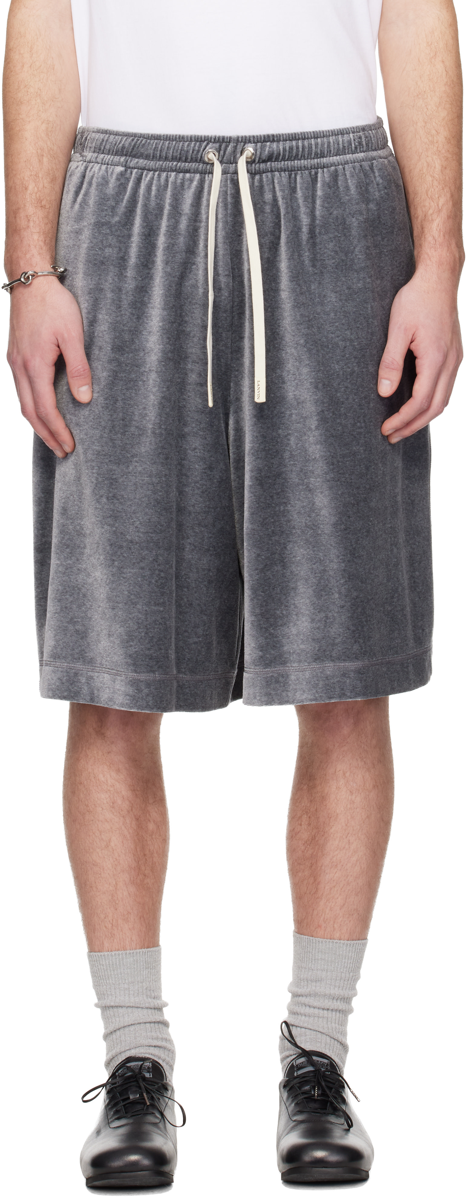Lanvin - Bermuda gris en velventine