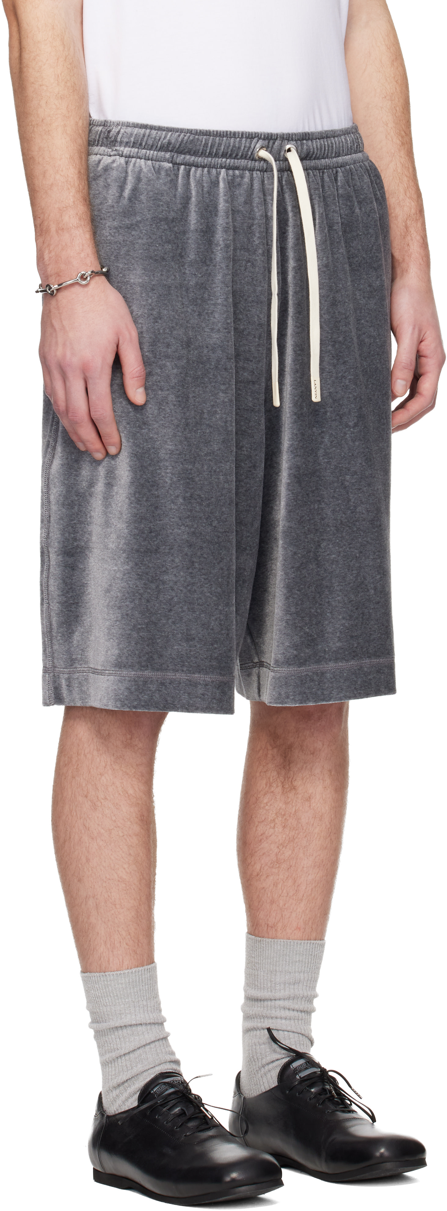 Lanvin - Bermuda gris en velventine