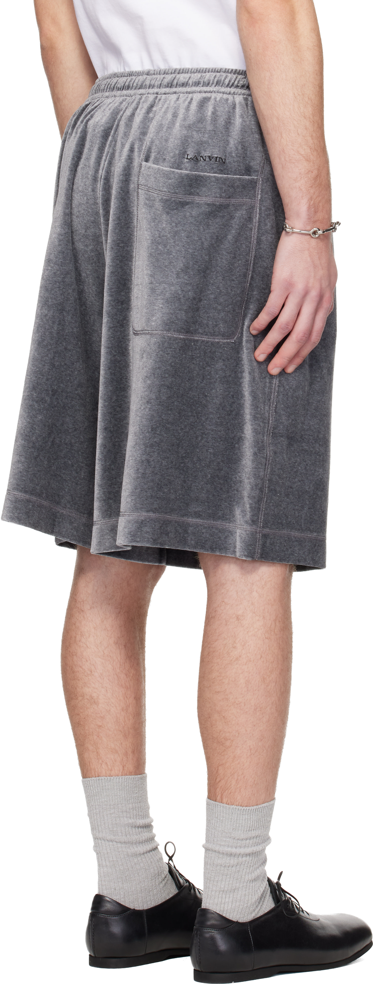 Lanvin - Bermuda gris en velventine