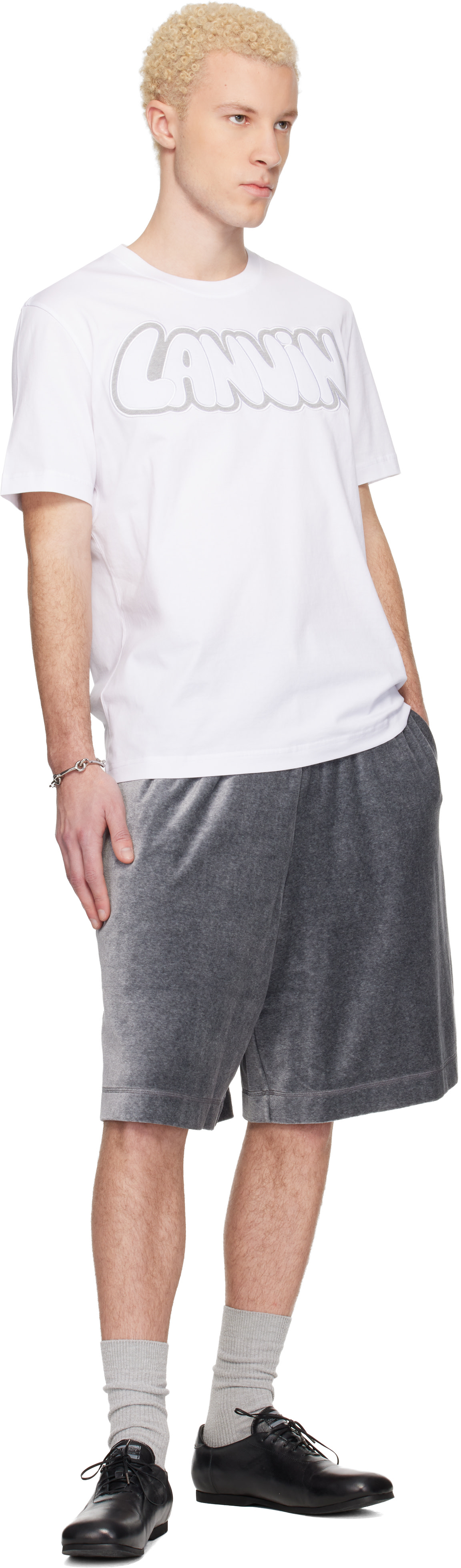 Lanvin - Bermuda gris en velventine