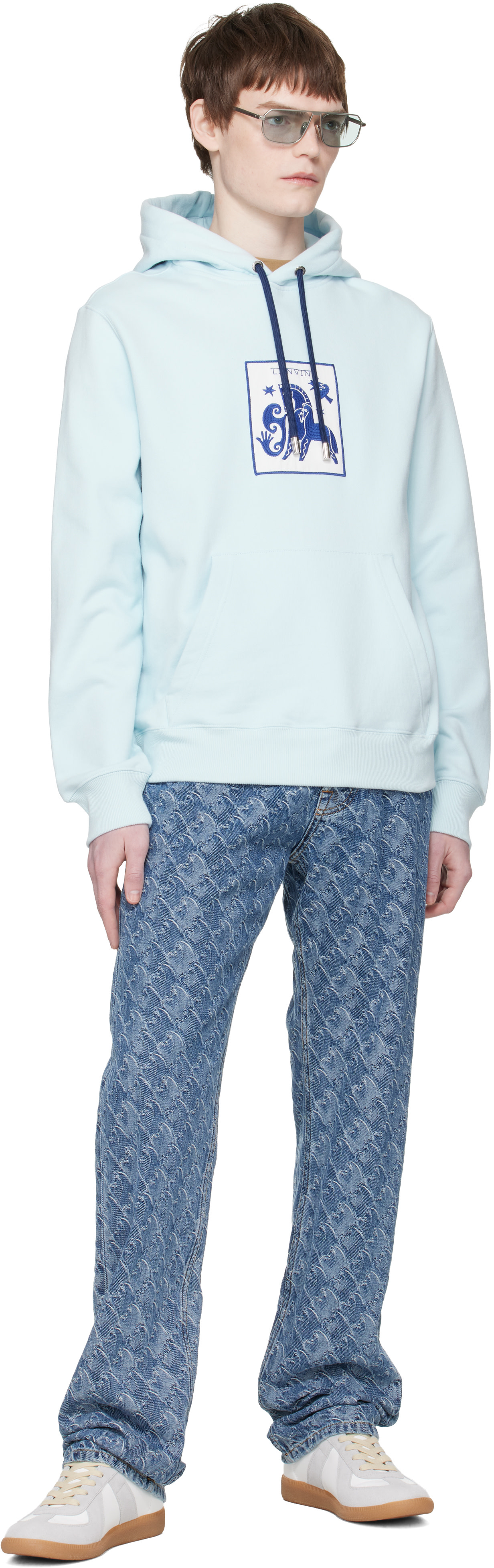 Lanvin - Pull à capuche bleu - Lunar Year Horse